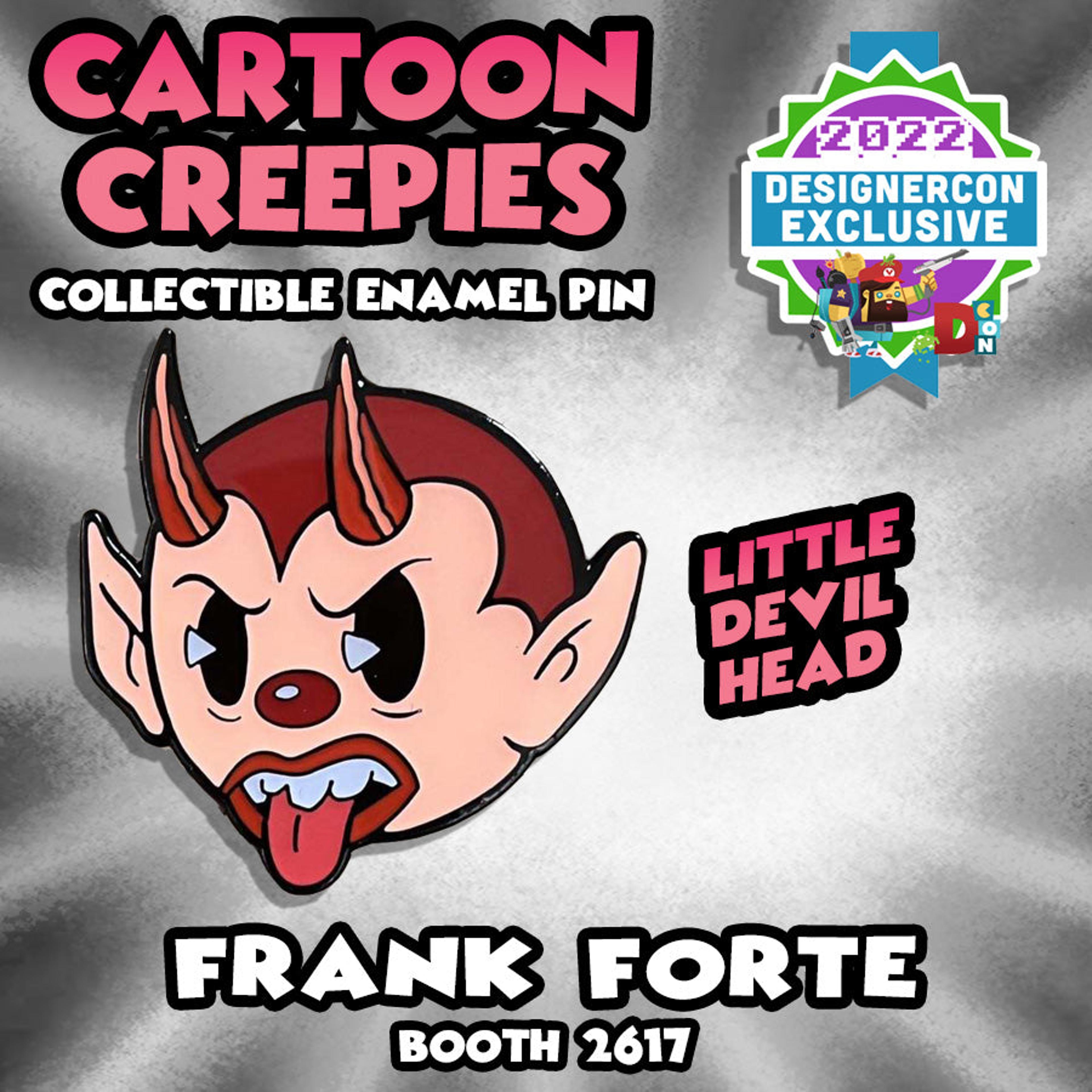 Cartoon Creepies-Brainy Devil Head-1.5" Soft Enamel pin