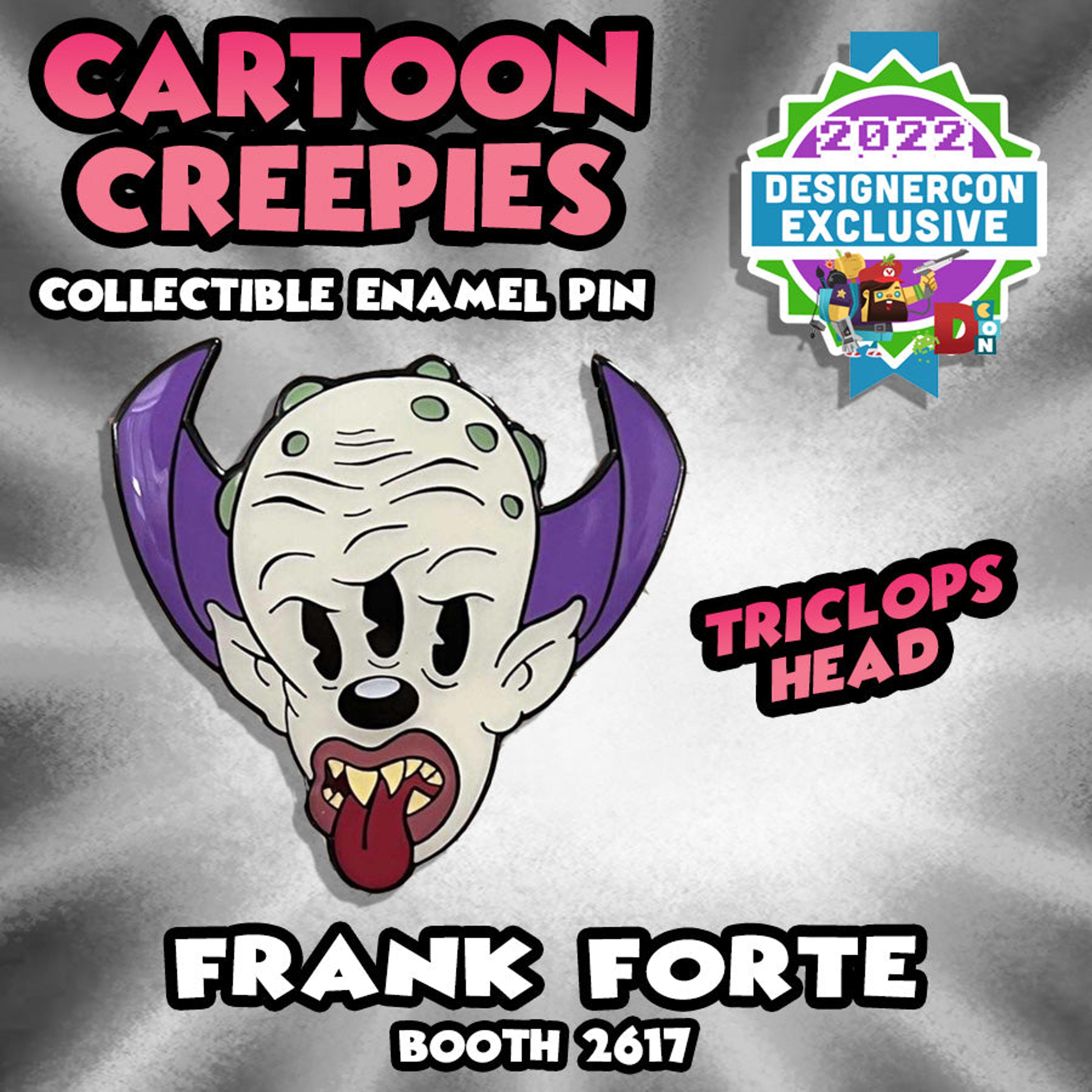 Cartoon Creepies-Triclops Head-1.5" Soft Enamel pin