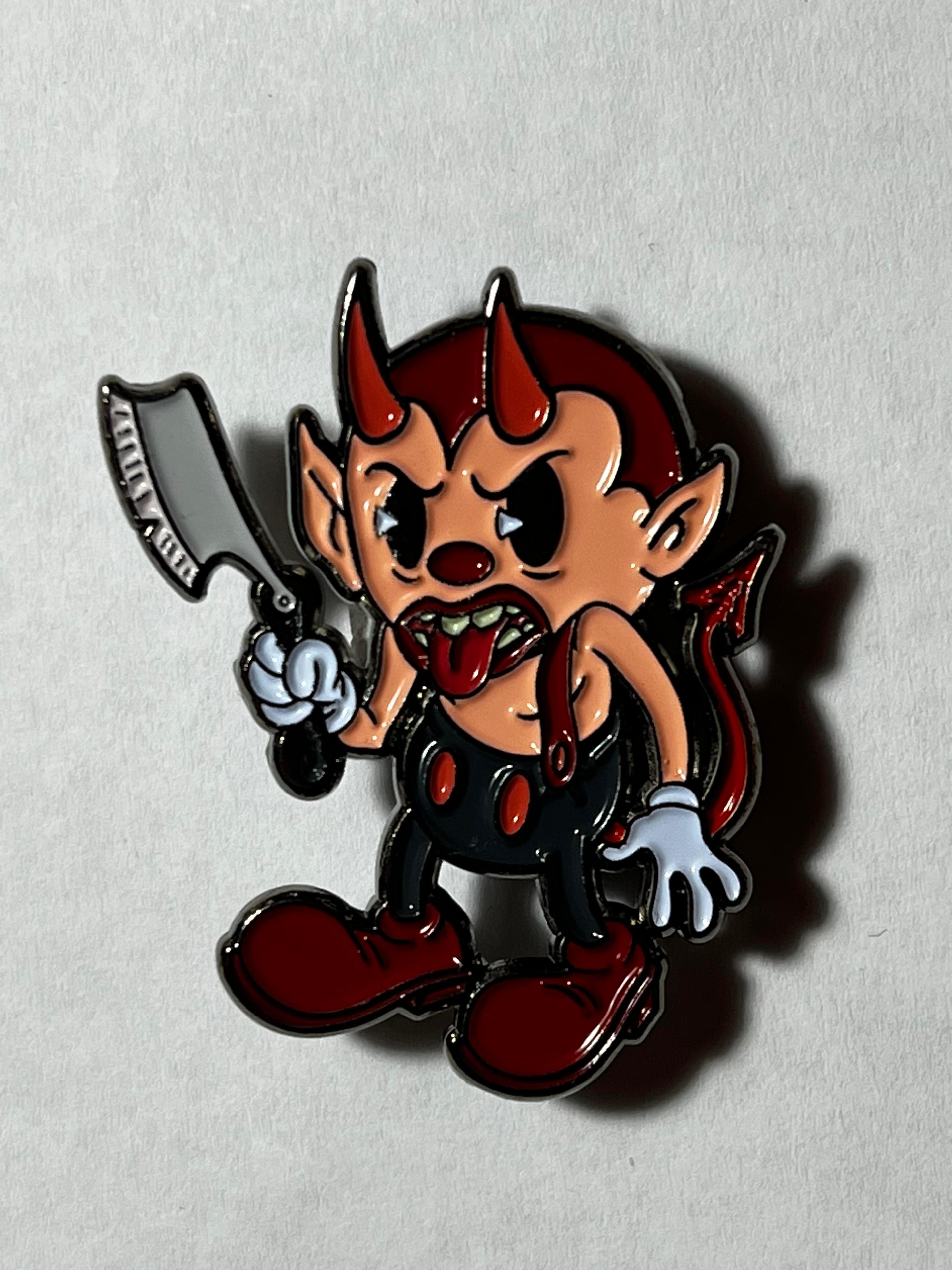 Alternate View 1 of Cartoon Creepies-Devil with a Razor-1.75" Soft Enamel pin
