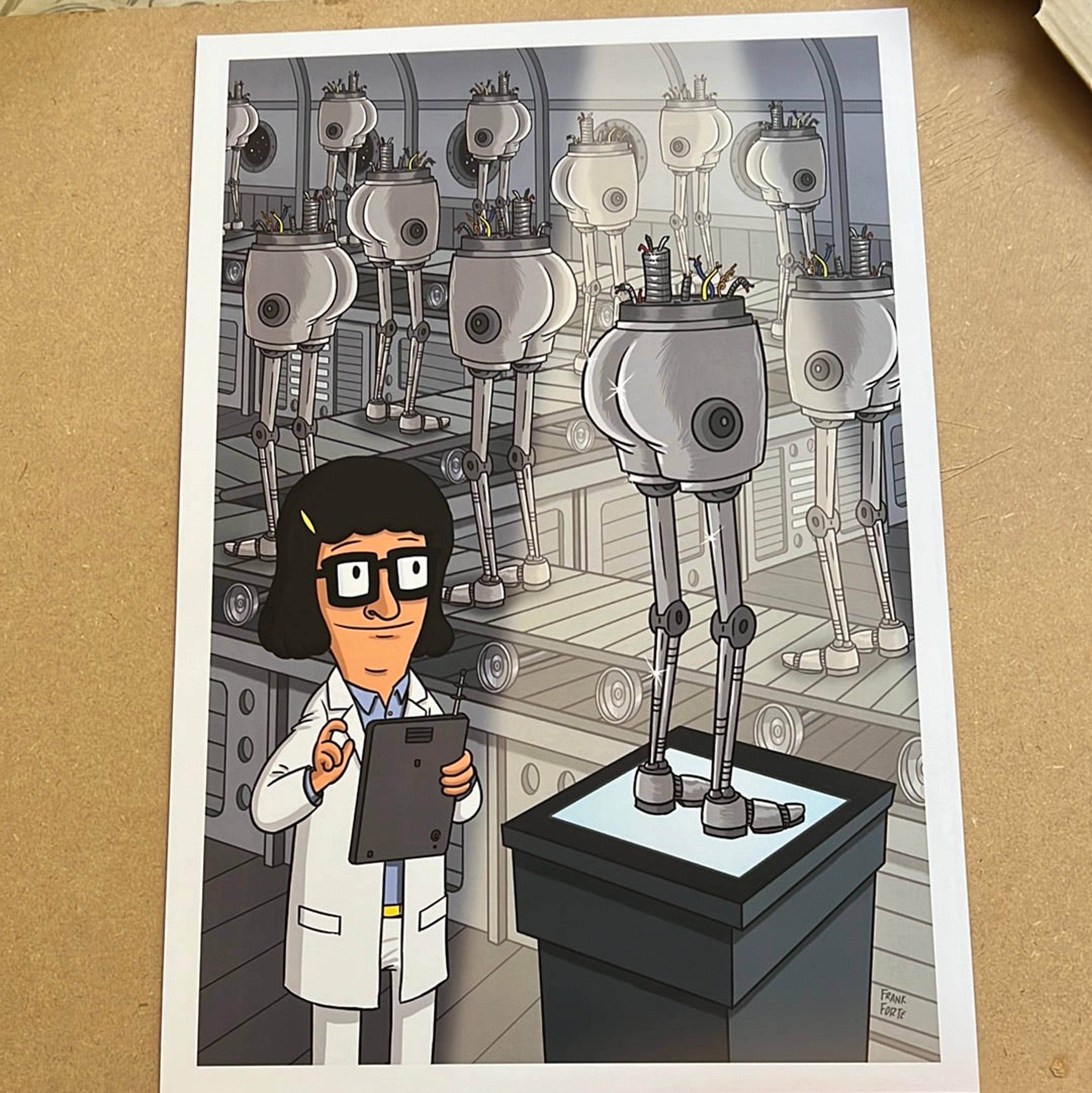 Bob's Burgers "Tina Butts " by Frank Forte 13x19 signed Print