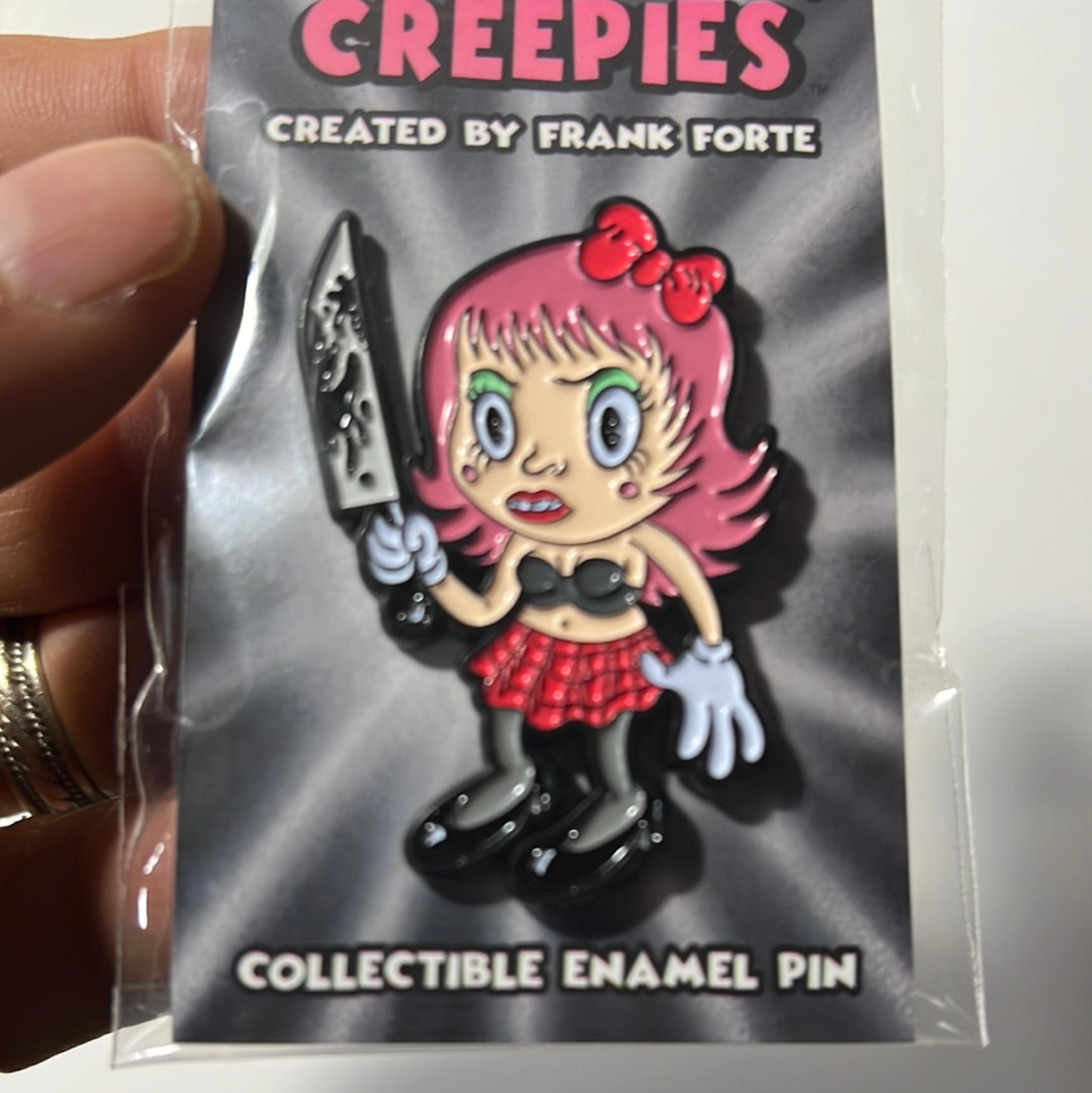 Alternate View 1 of Cartoon Creepies-Pink Haired Molly with a Knife 2” Soft Enamel
