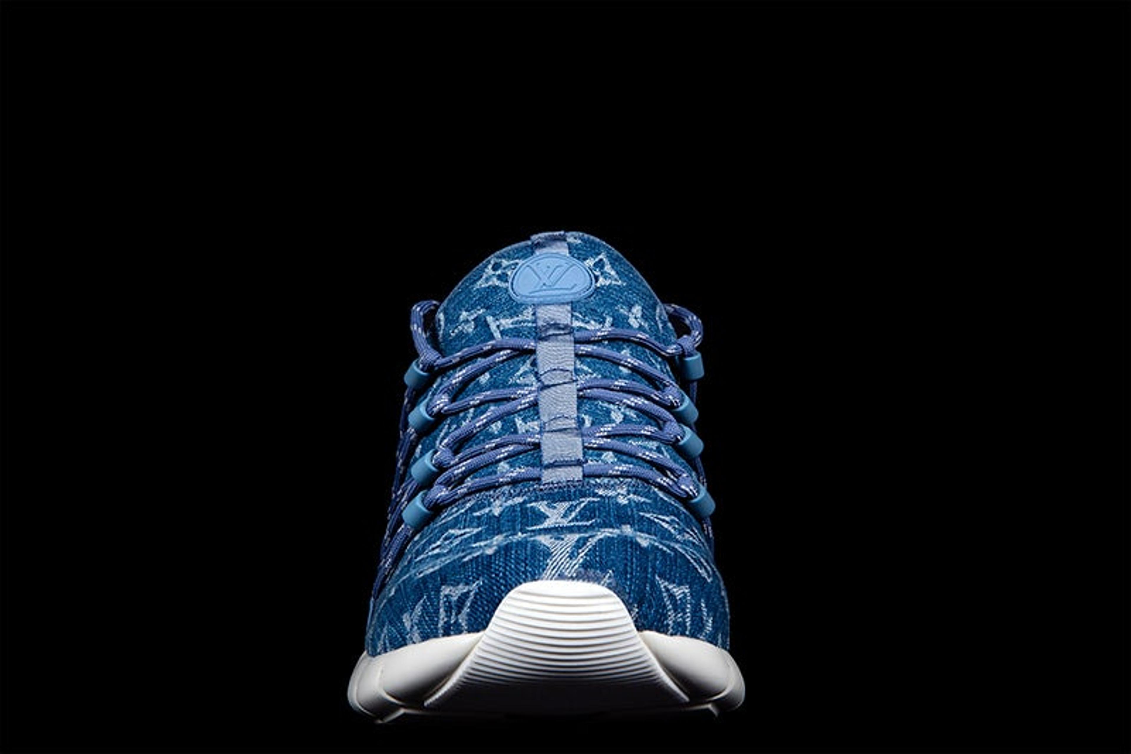 blue denim monogram fastlane sneakers