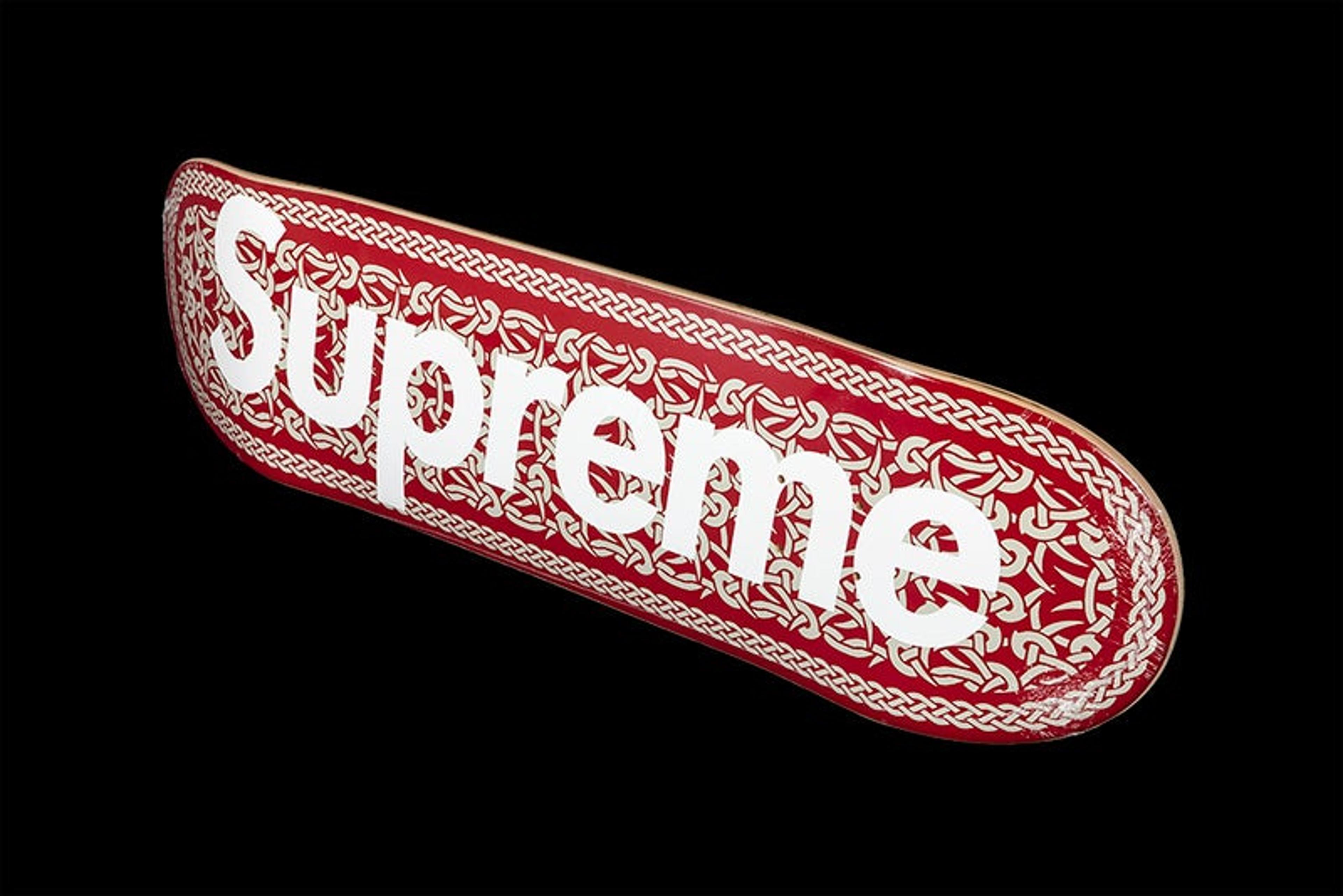 Supreme celtic knot skateboard red