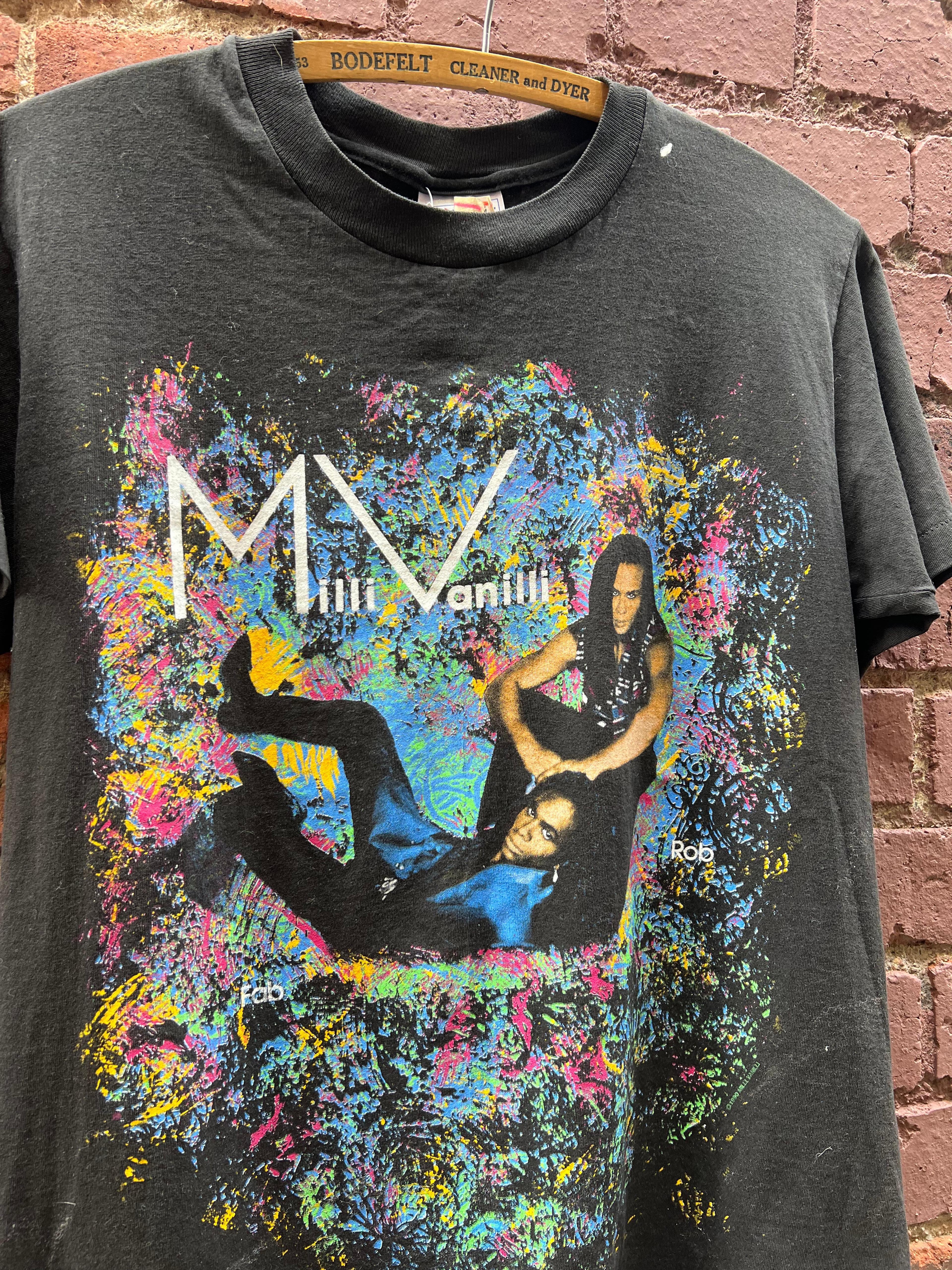NTWRK - 1990s Milli Vanilli Photo Vintage T-Shirt - Size M