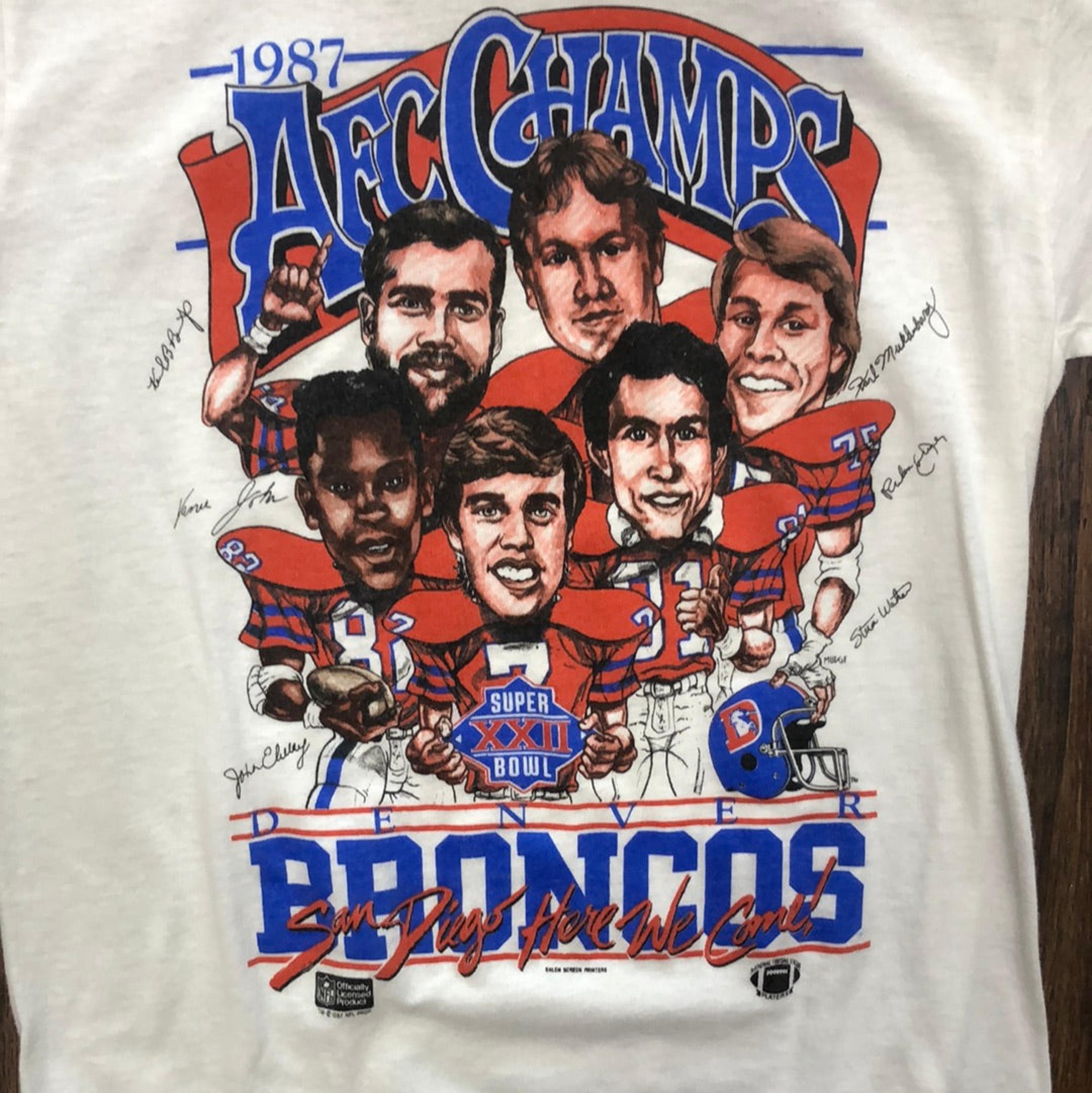 Alternate View 1 of Vintage 1987 Denver Broncos AFC Champs Shirt M