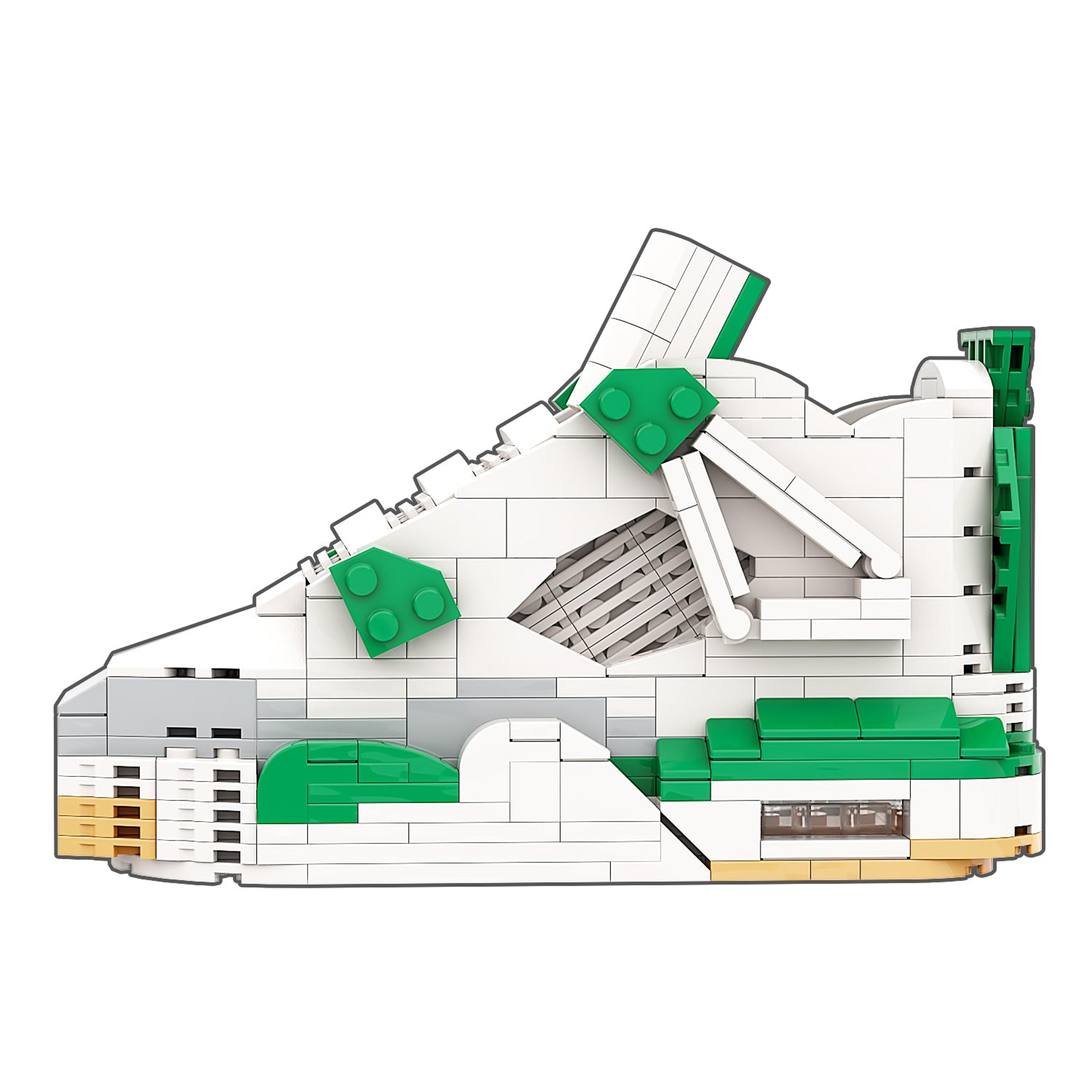 Alternate View 1 of REGULAR AJ4 "SB Pine Green" Sneaker Bricks Sneaker with Mini Fig