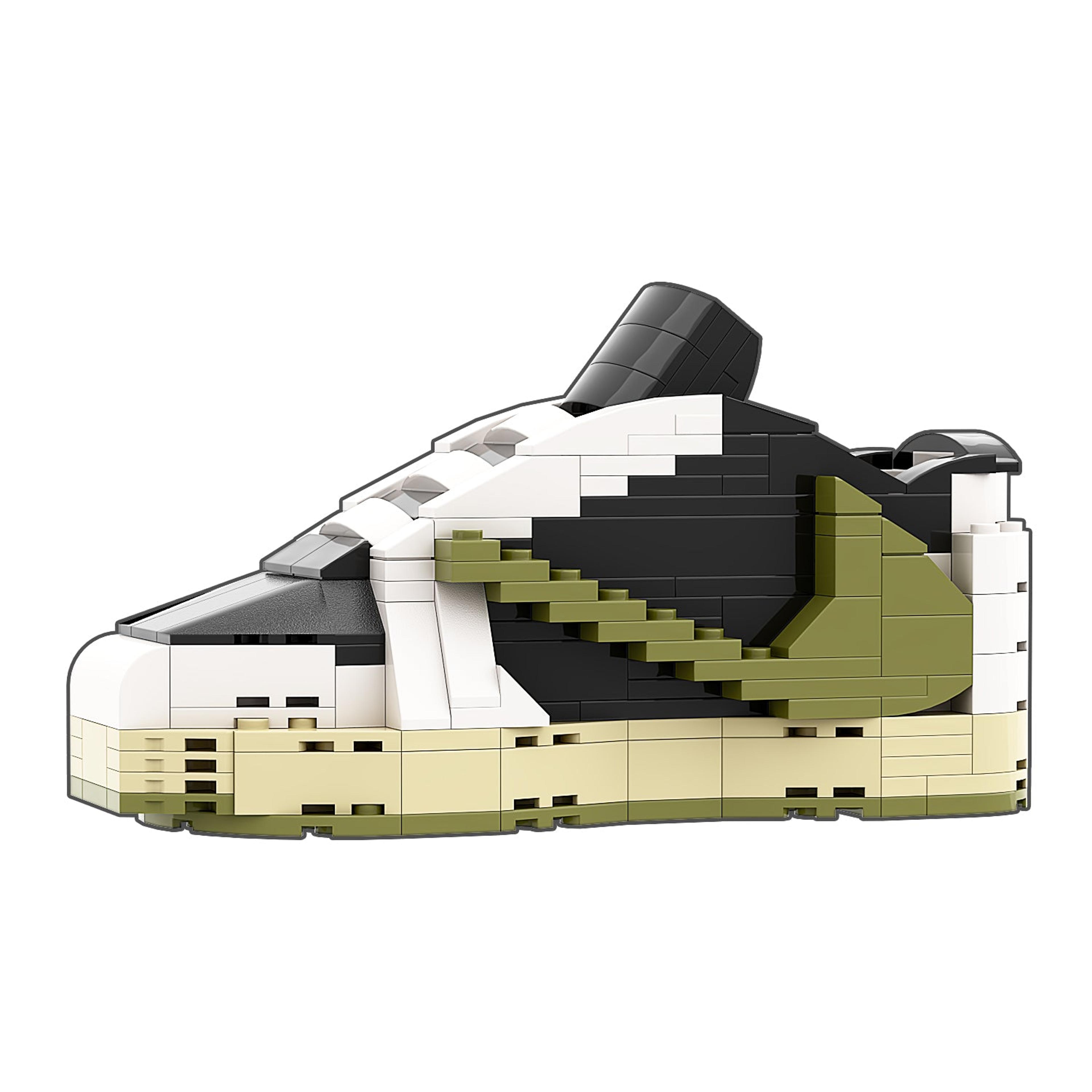 REGULAR "AJ1 Travis Scott Olive Low" Sneaker Bricks with Mini Fi