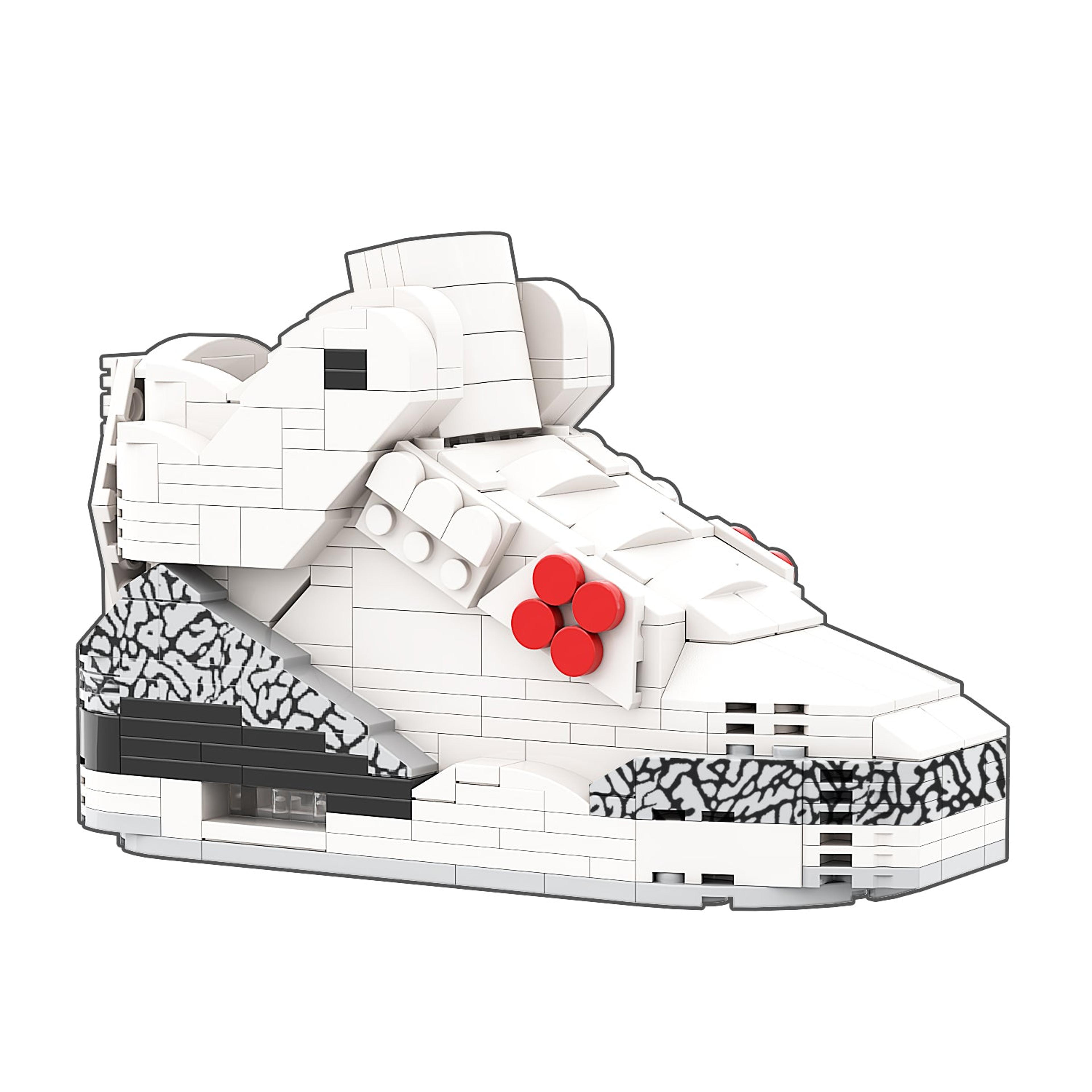 Alternate View 6 of REGULAR AJ3 "White Cement" Sneaker Bricks Sneaker with Mini Figu