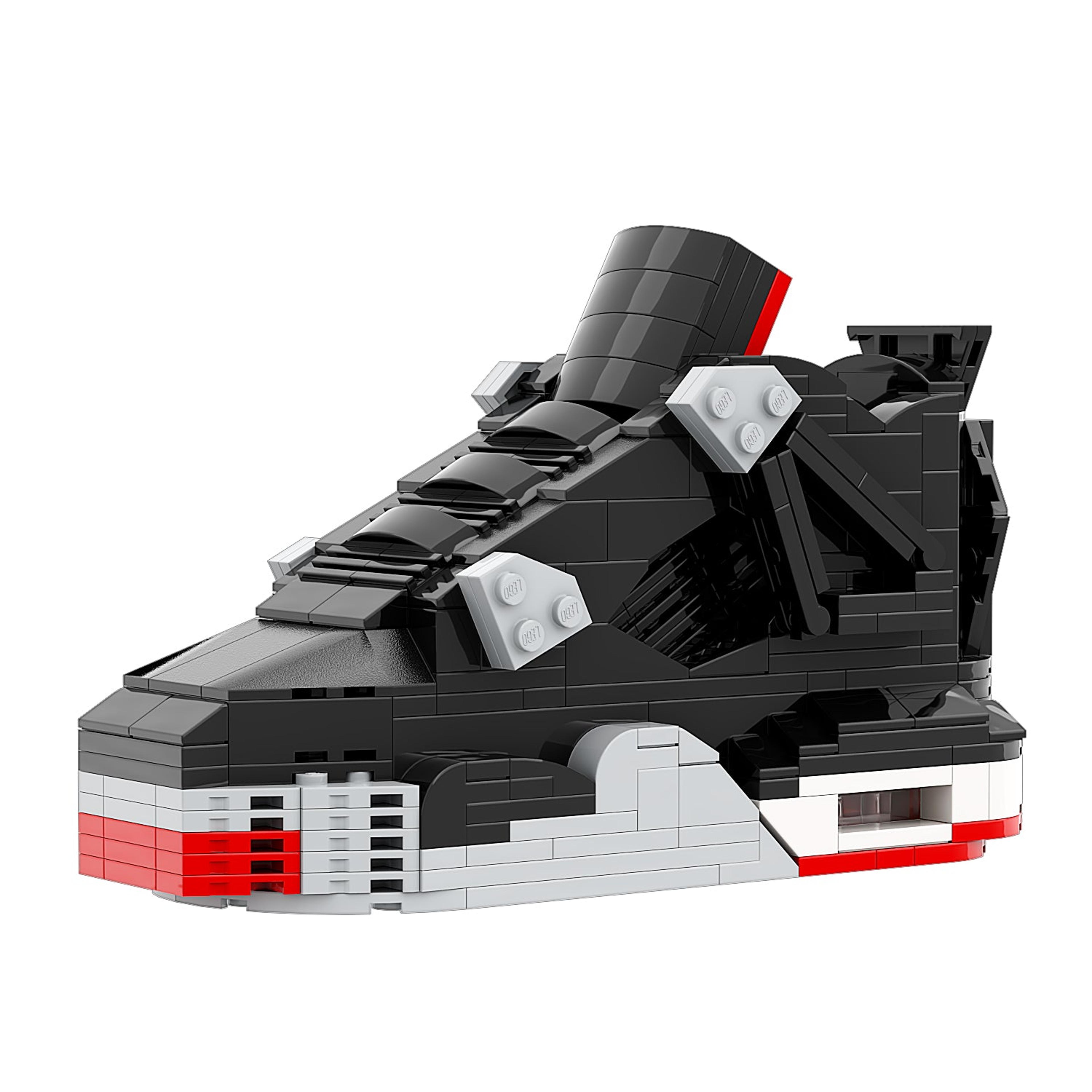 Alternate View 2 of REGULAR AJ4 "Bred" Sneaker Bricks Sneaker with Mini Figure