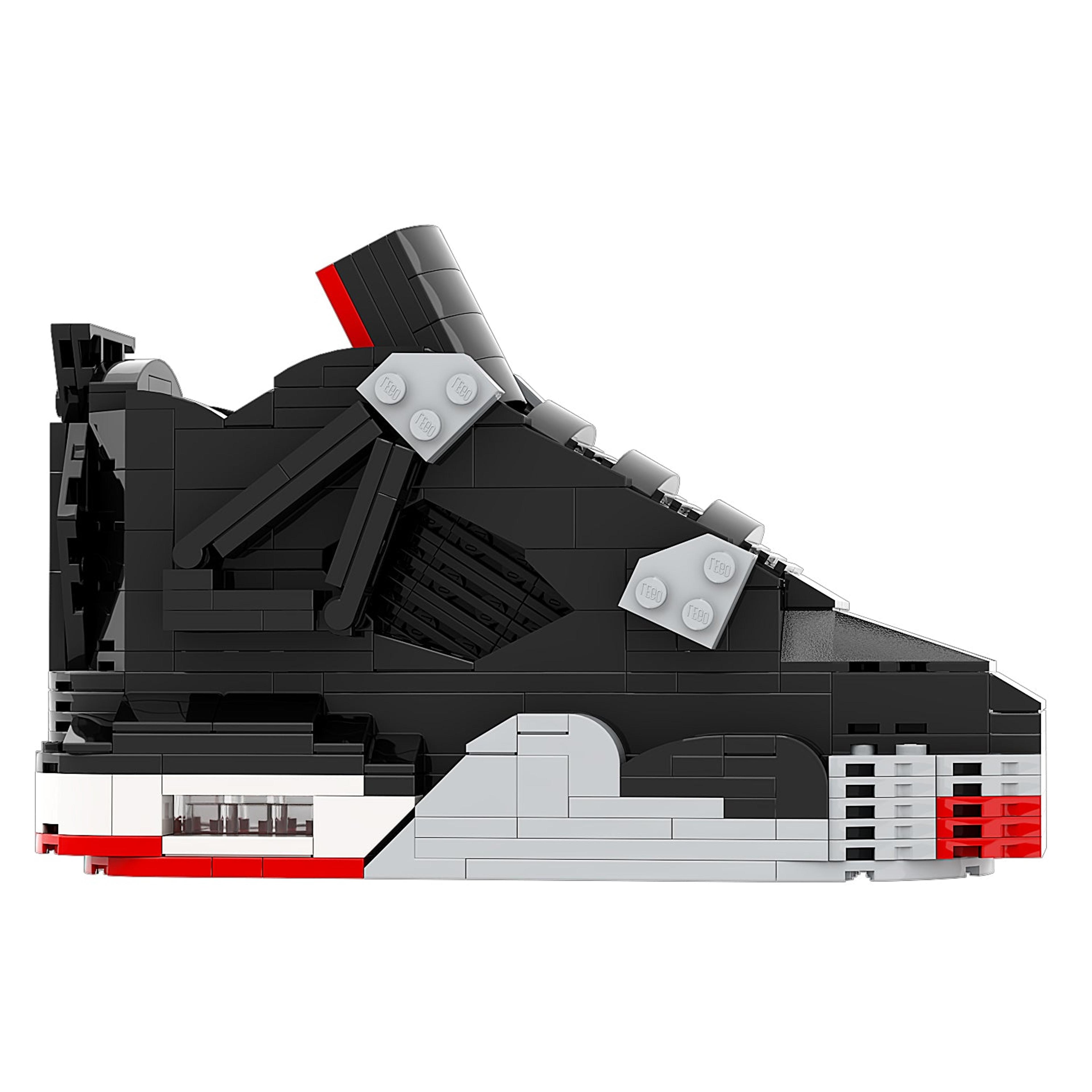 Alternate View 4 of REGULAR AJ4 "Bred" Sneaker Bricks Sneaker with Mini Figure
