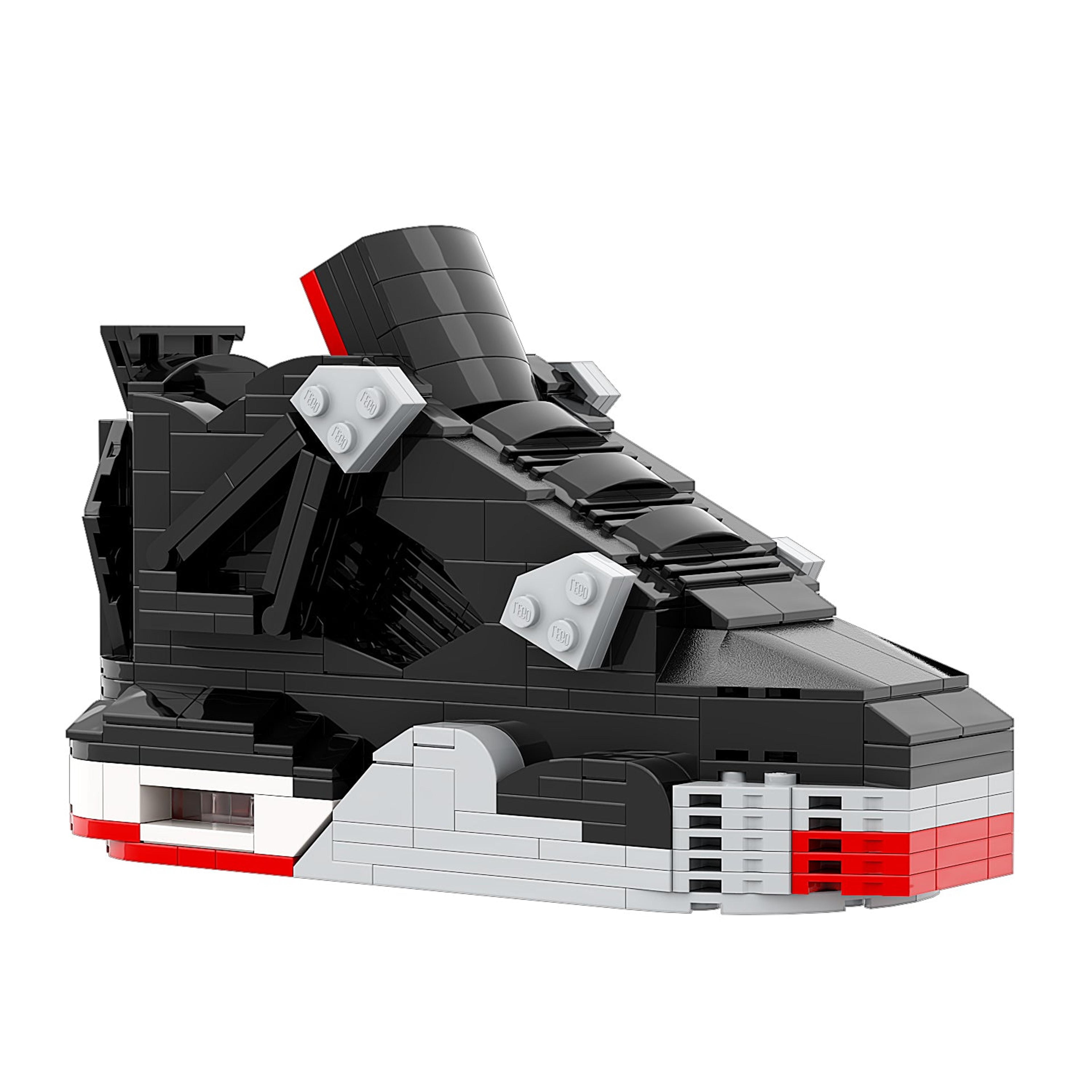 Alternate View 6 of REGULAR AJ4 "Bred" Sneaker Bricks Sneaker with Mini Figure