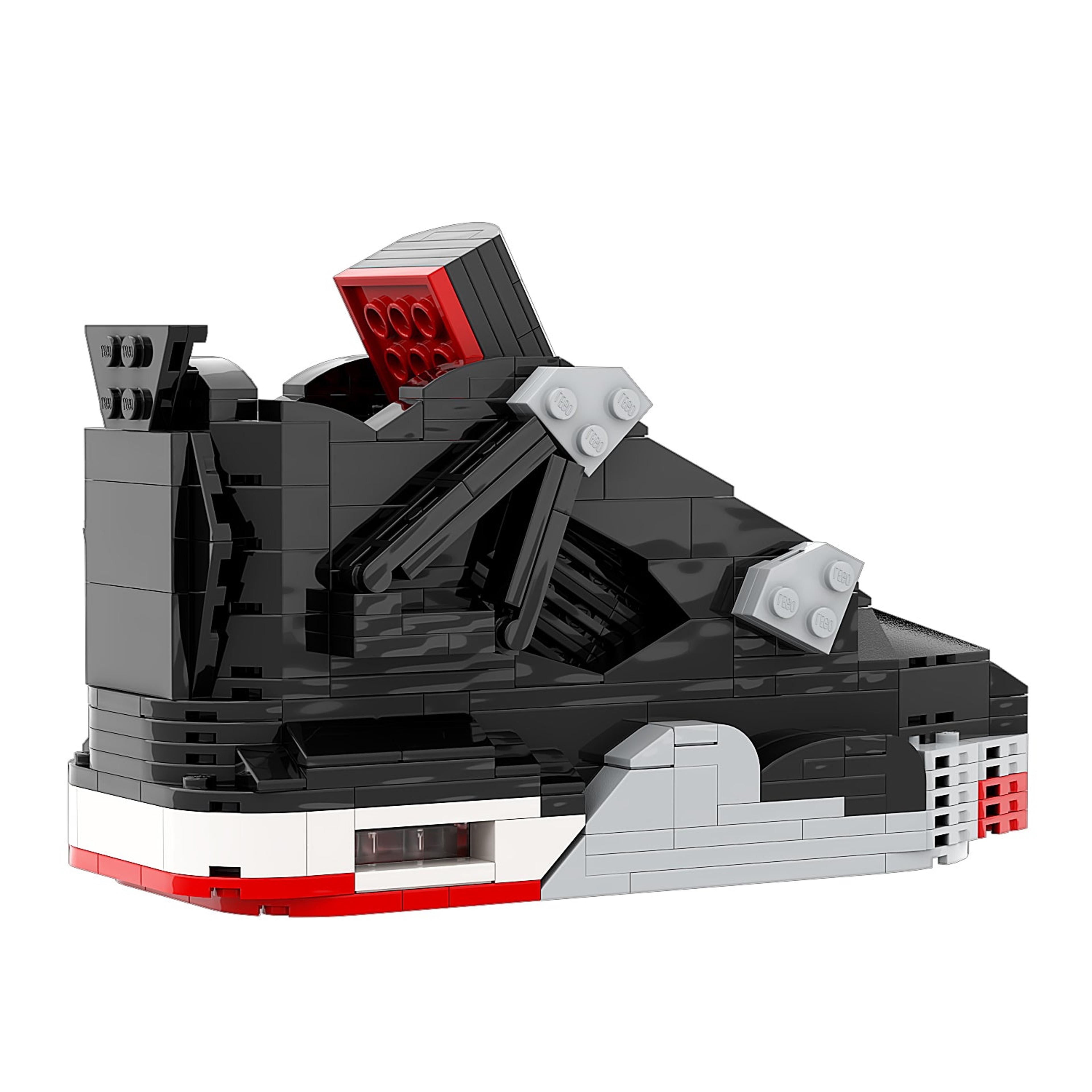 Alternate View 7 of REGULAR AJ4 "Bred" Sneaker Bricks Sneaker with Mini Figure