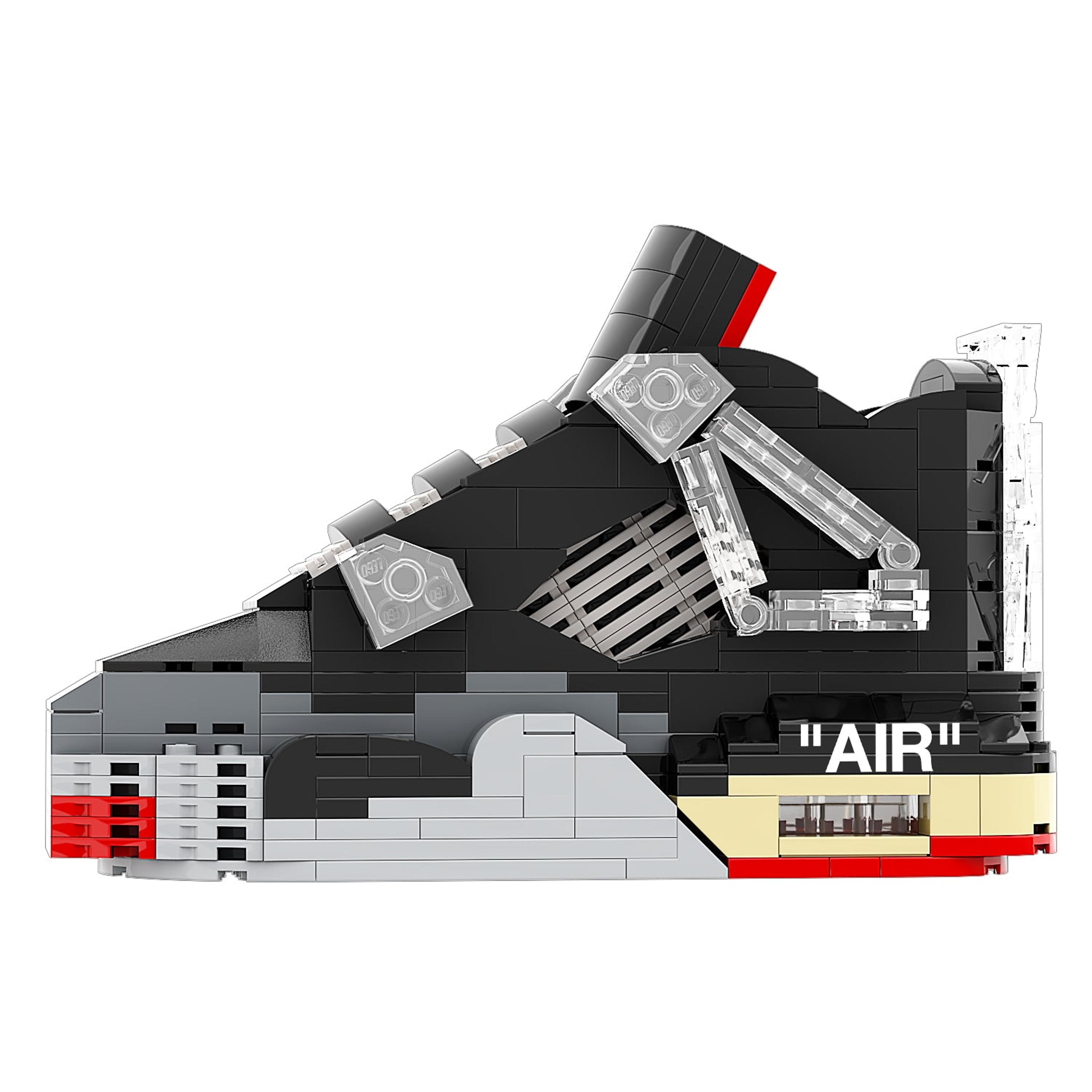 Alternate View 8 of REGULAR AJ4 "OW x Bred" Sneaker Bricks Sneaker with Mini Figure