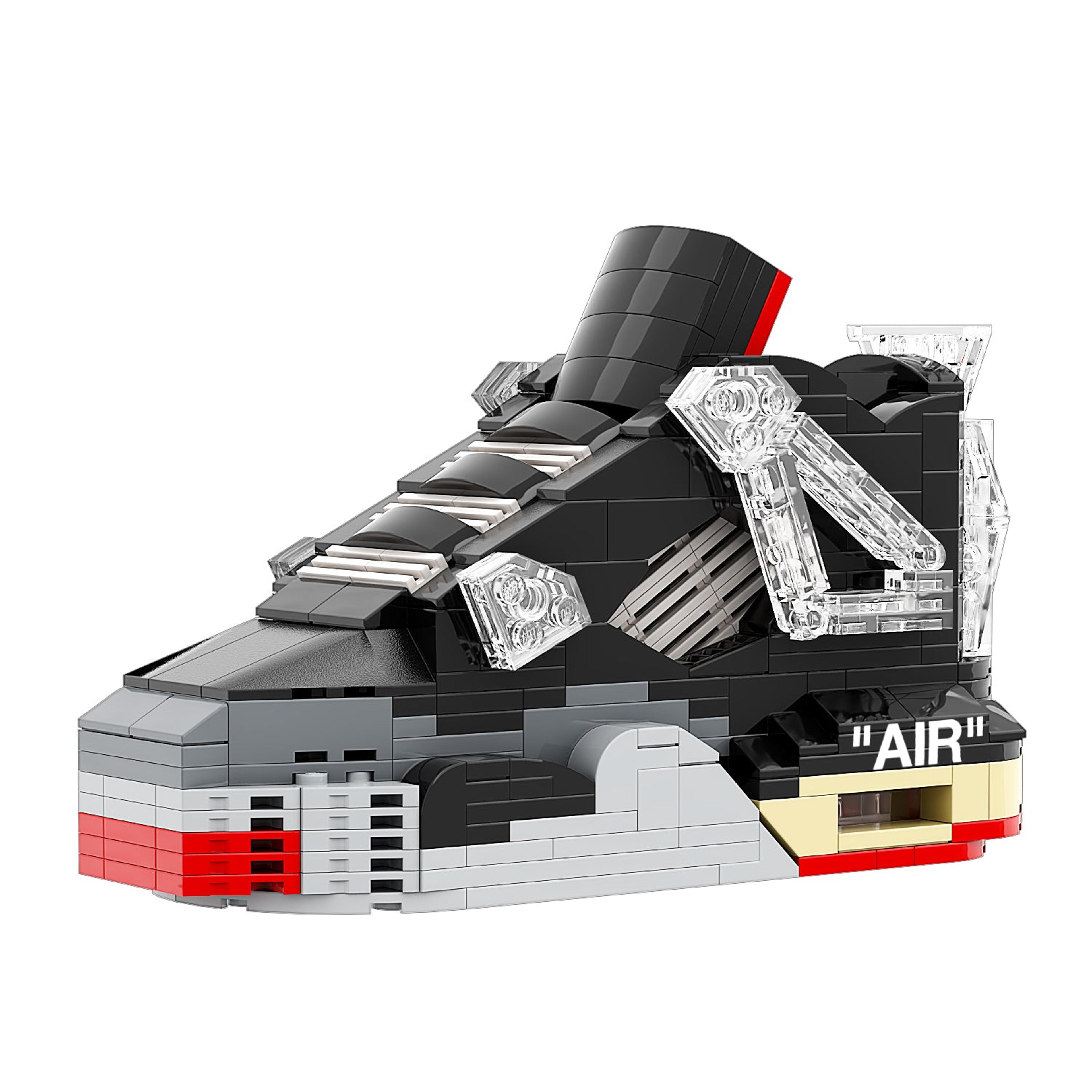 Alternate View 1 of REGULAR AJ4 "OW x Bred" Sneaker Bricks Sneaker with Mini Figure