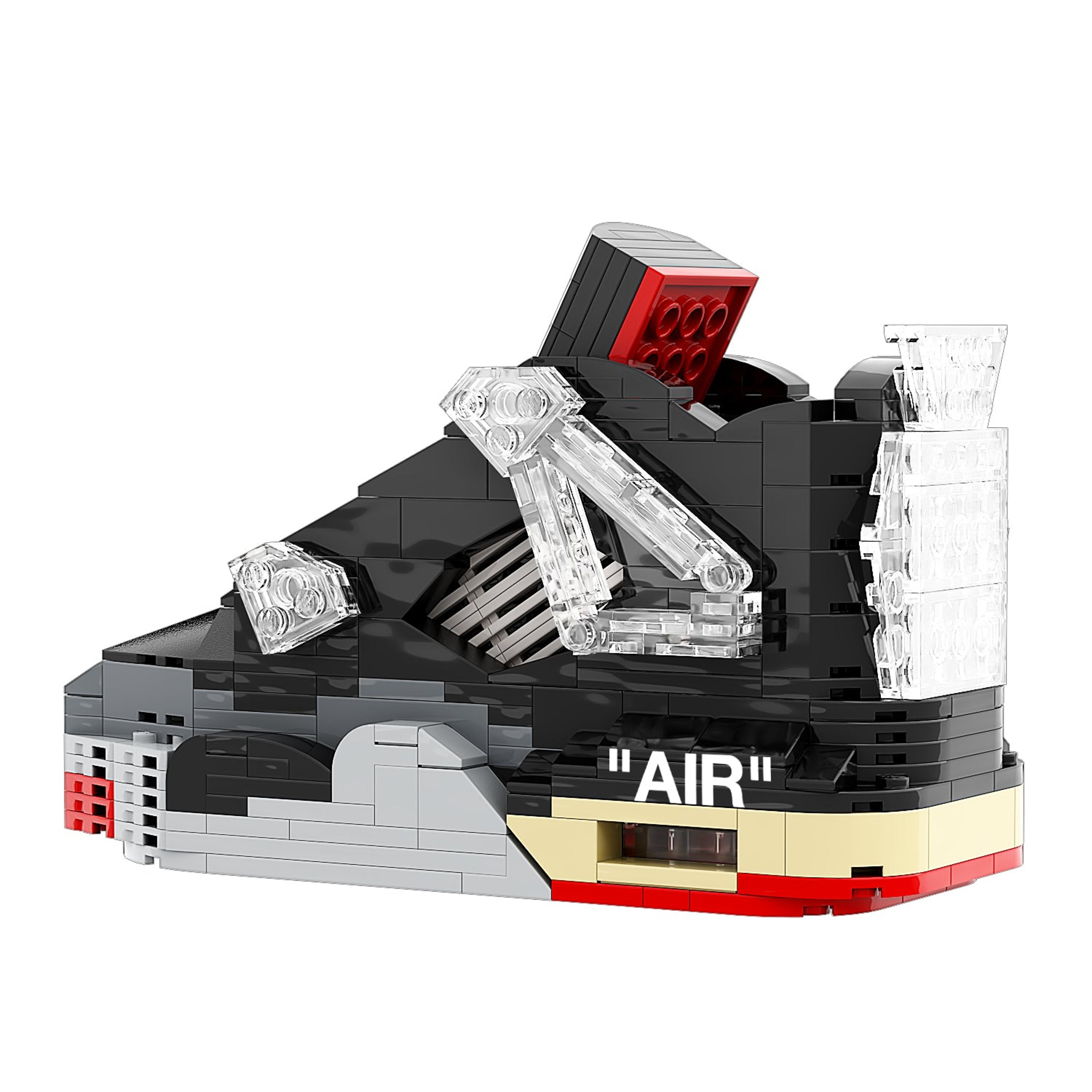 Alternate View 2 of REGULAR AJ4 "OW x Bred" Sneaker Bricks Sneaker with Mini Figure