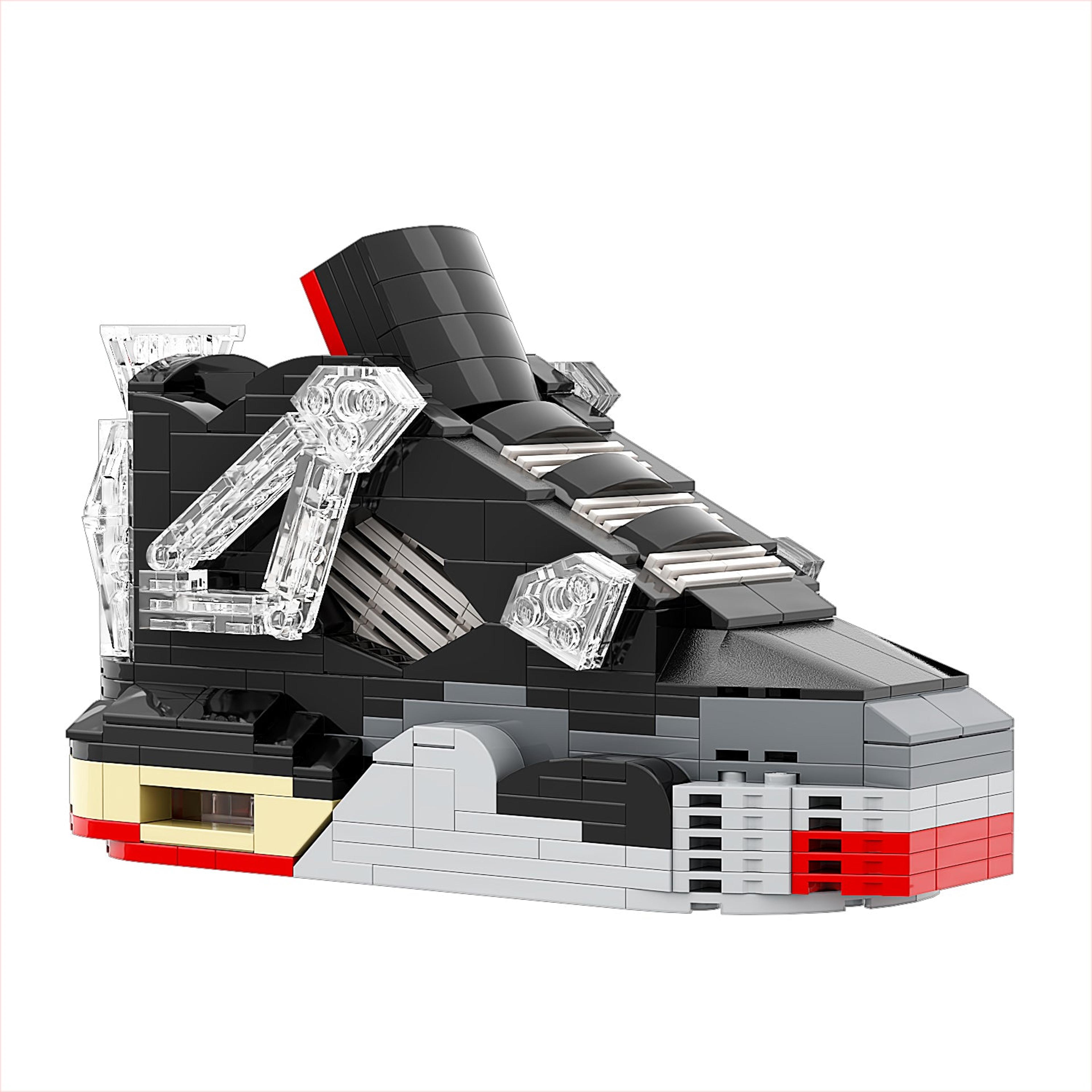 Alternate View 5 of REGULAR AJ4 "OW x Bred" Sneaker Bricks Sneaker with Mini Figure