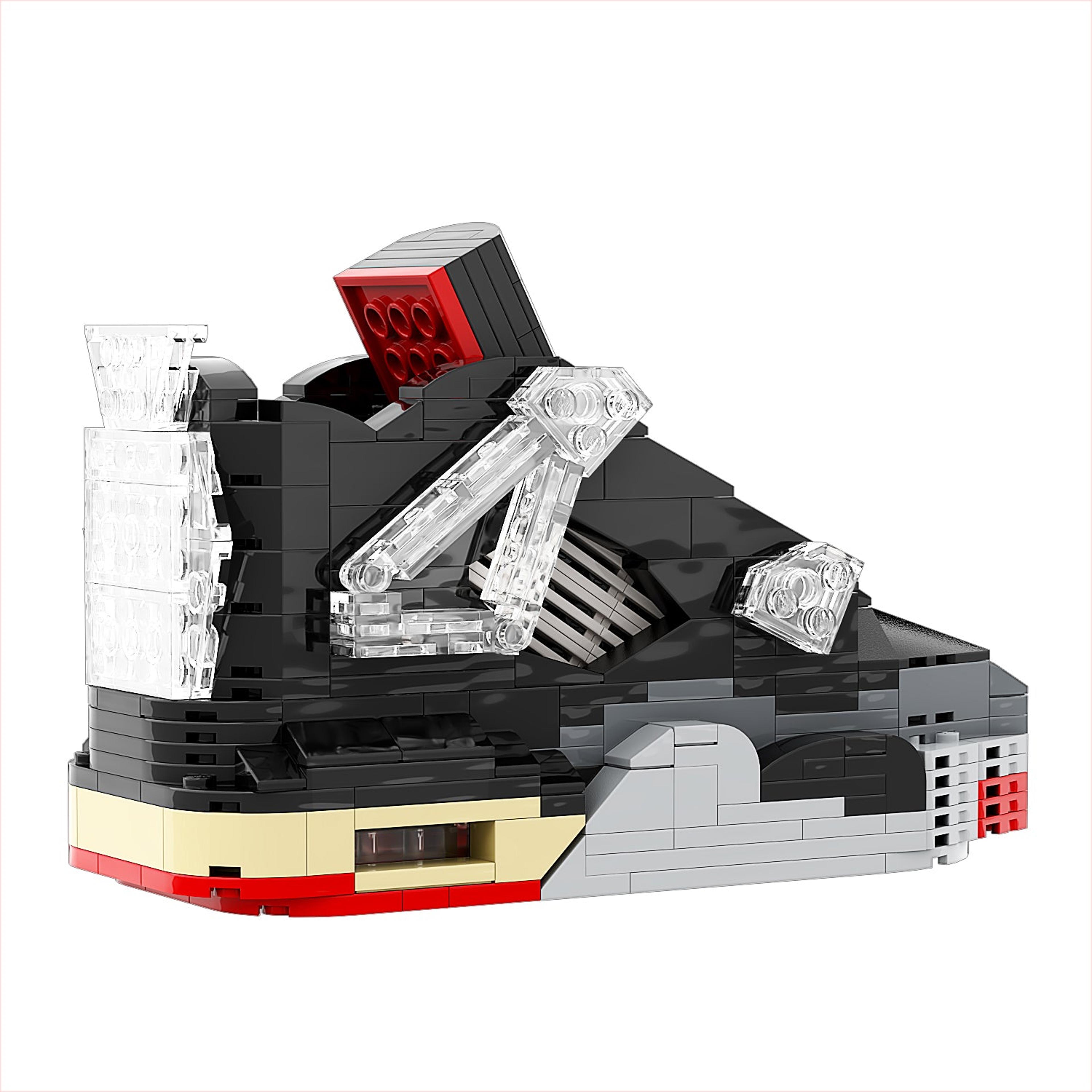 Alternate View 6 of REGULAR AJ4 "OW x Bred" Sneaker Bricks Sneaker with Mini Figure