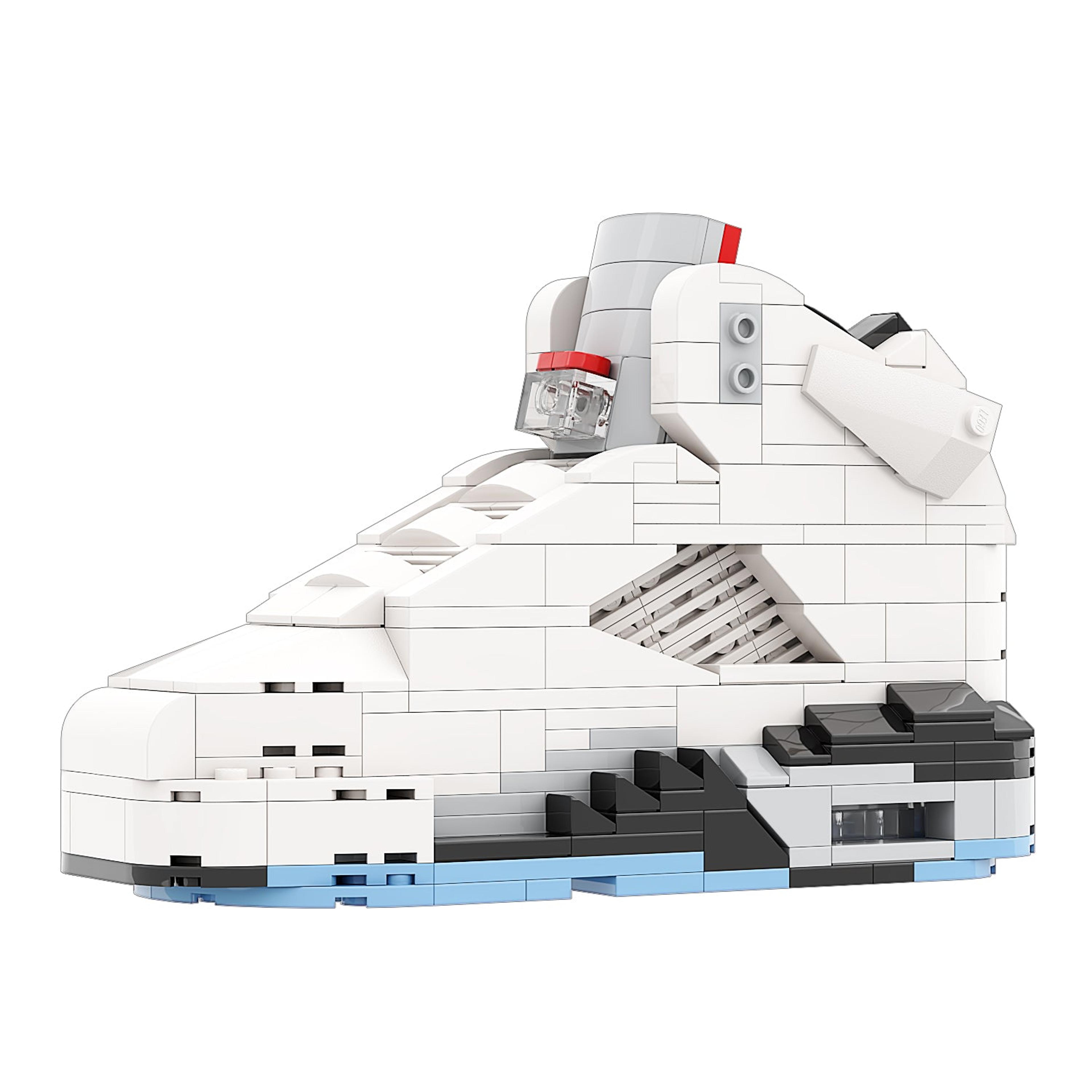 REGULAR AJ5 "White Cement" Sneaker Bricks Sneaker with Mini Figu