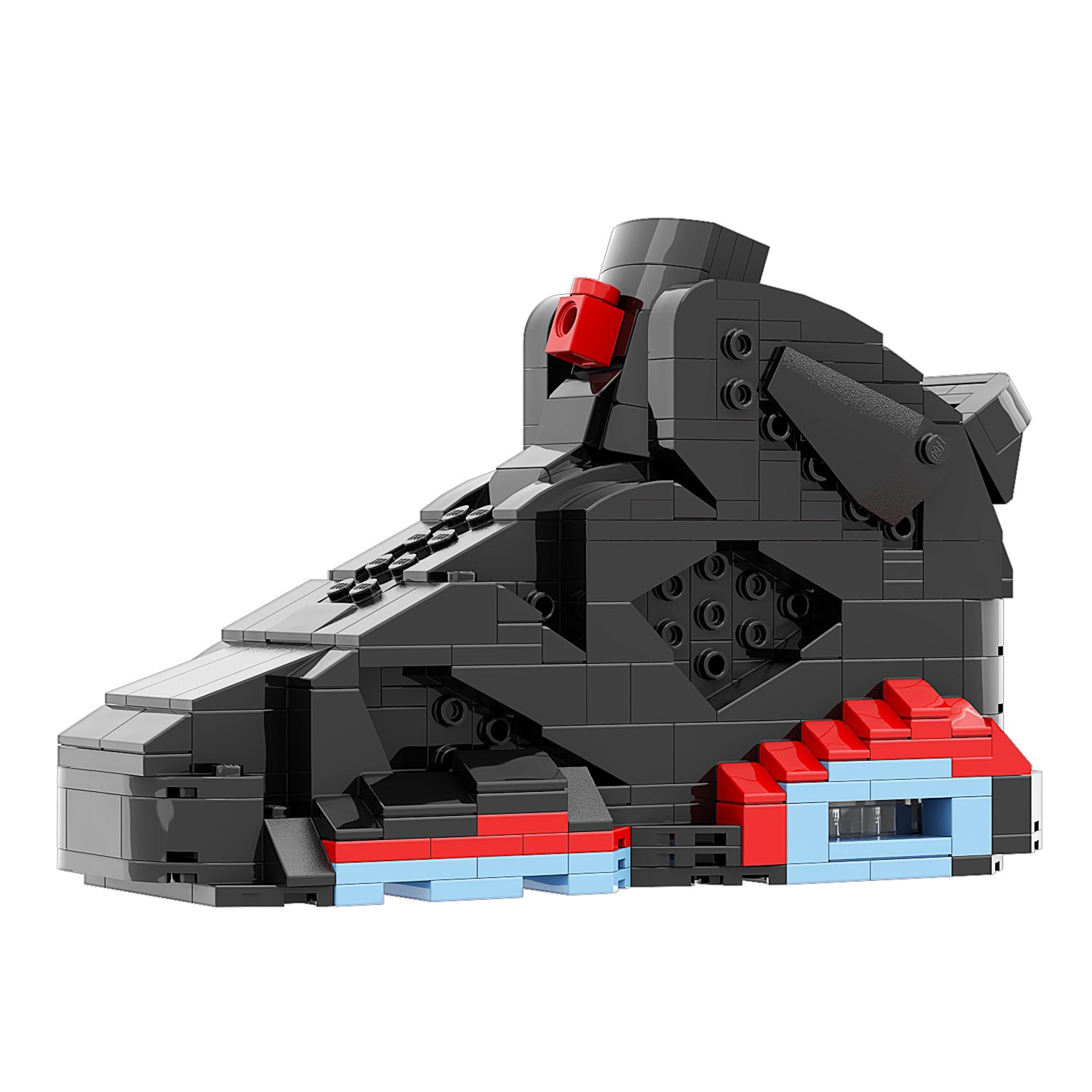 REGULAR AJ6 "infrared Red" Sneaker Bricks Sneaker with Mini Figu