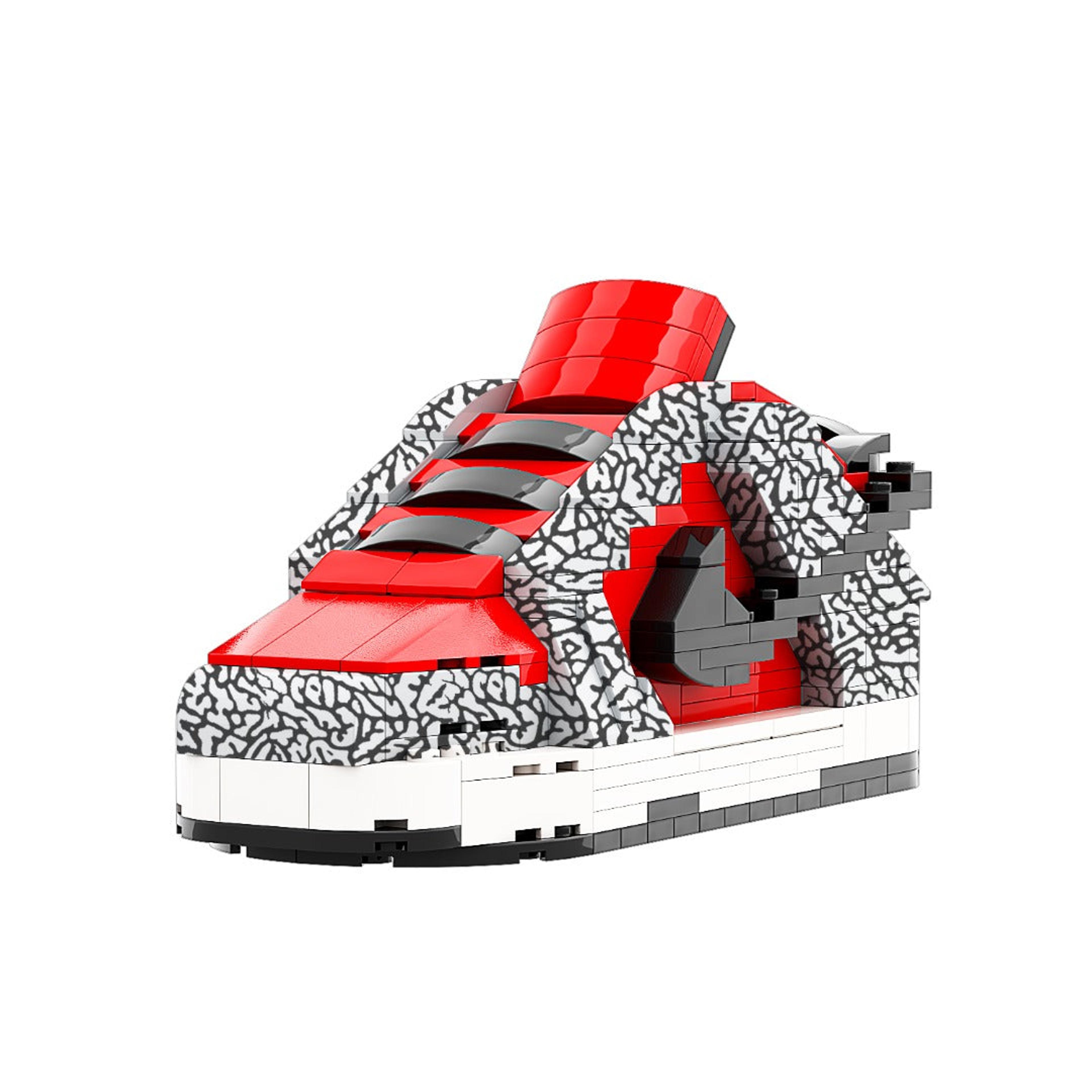 Alternate View 2 of REGULAR SB Dunk SUP "Red Cement" Sneaker Bricks with Mini Figure