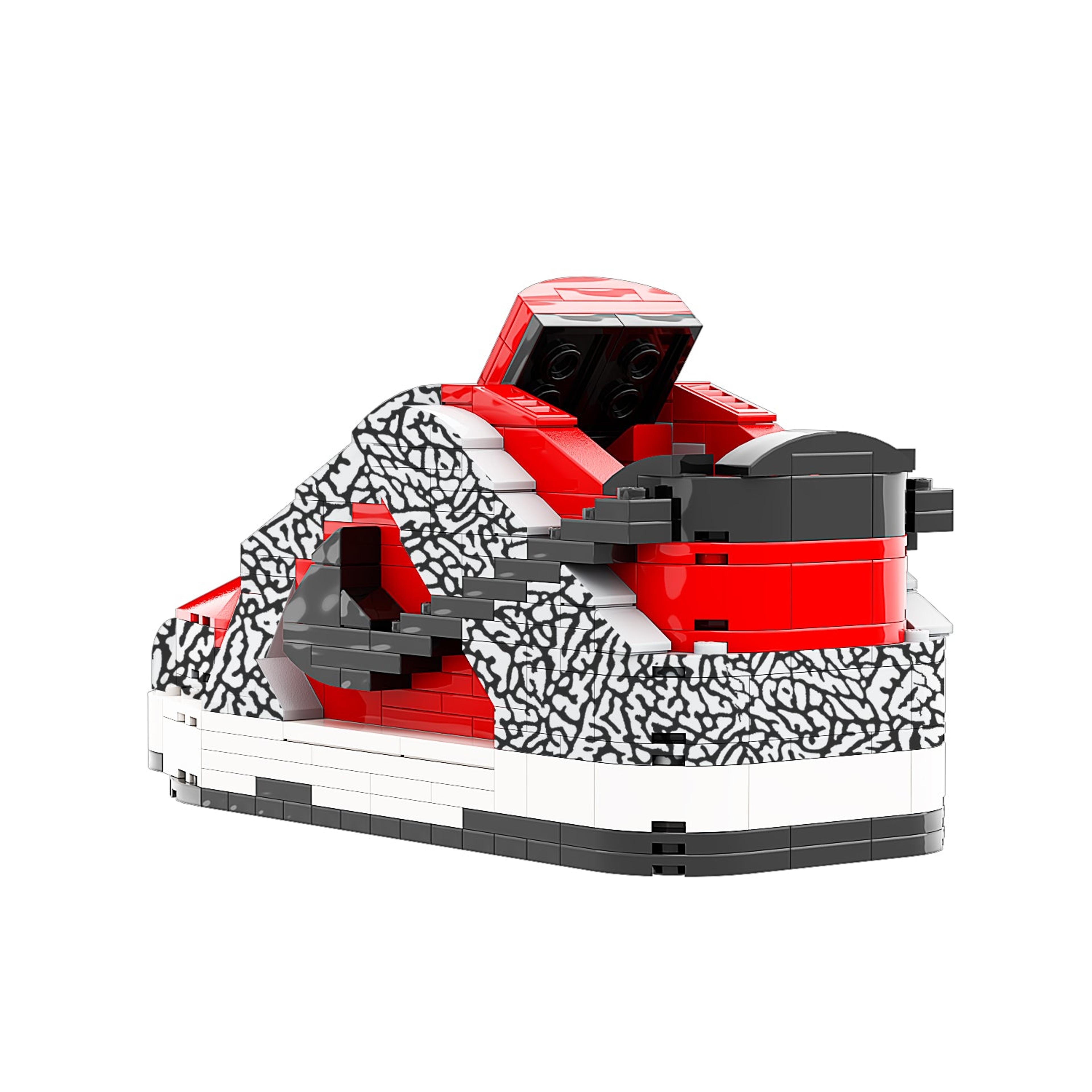 Alternate View 3 of REGULAR SB Dunk SUP "Red Cement" Sneaker Bricks with Mini Figure