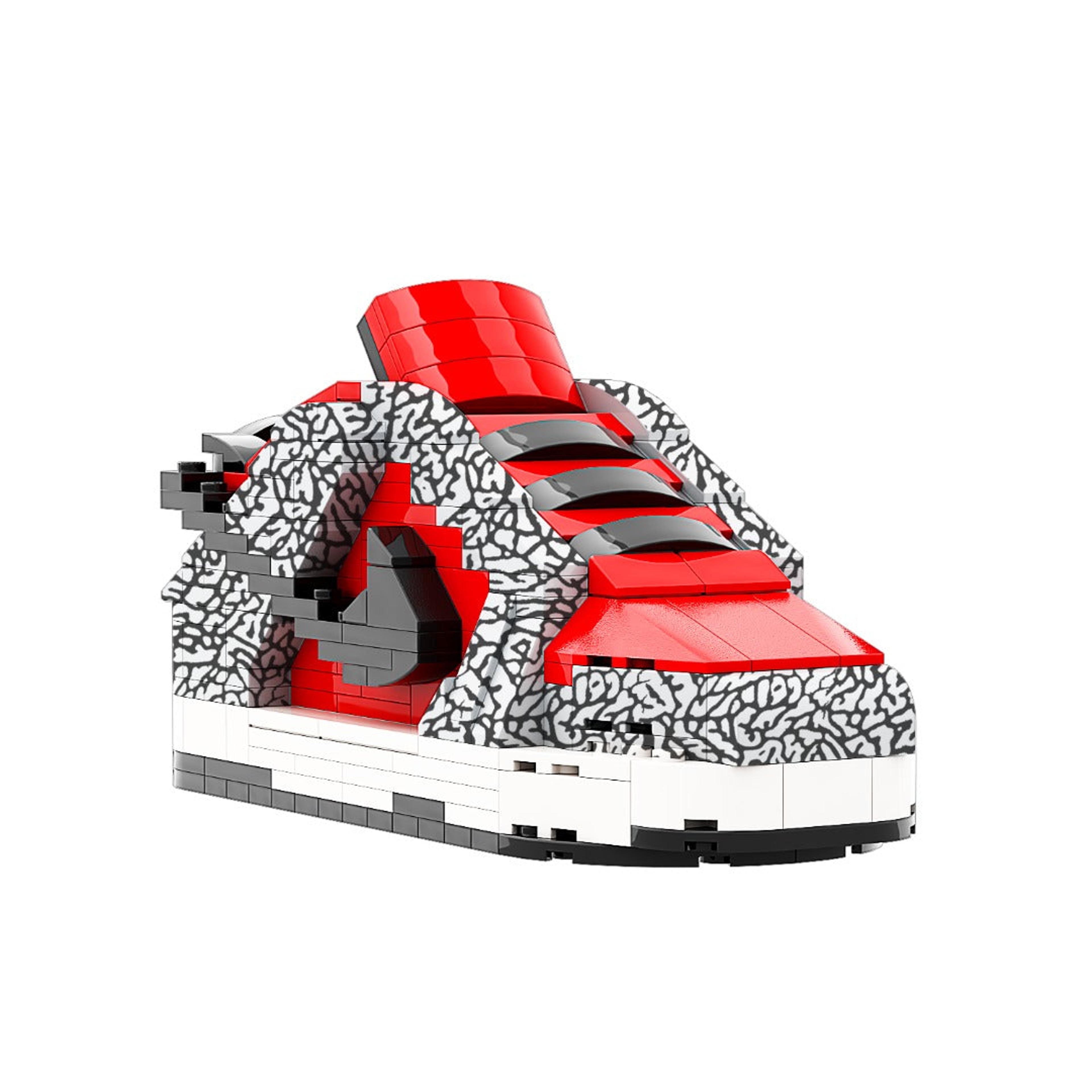 Alternate View 6 of REGULAR SB Dunk SUP "Red Cement" Sneaker Bricks with Mini Figure