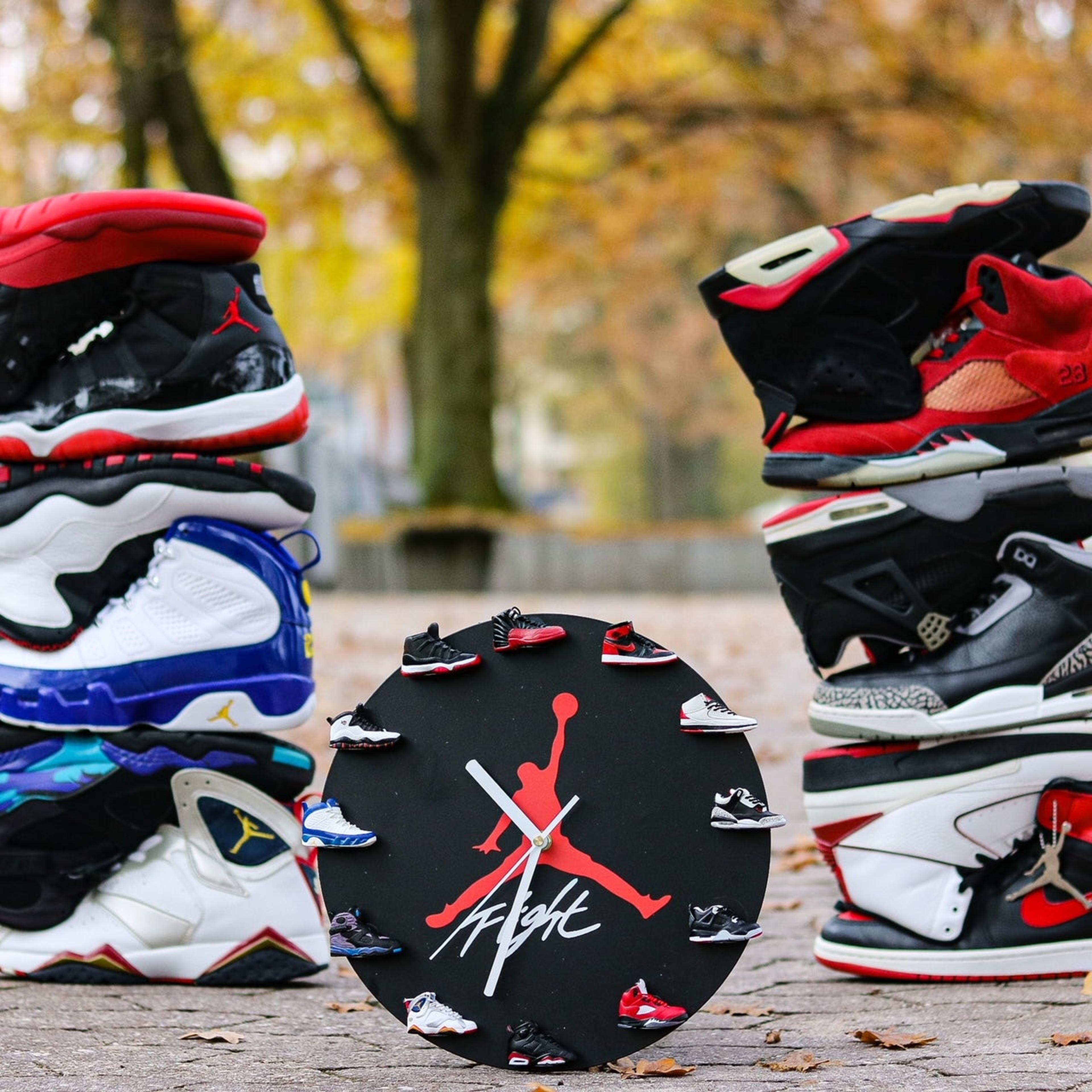 Alternate View 4 of Handcrafted 3D Sneakers Clock with 12 mini sneakers