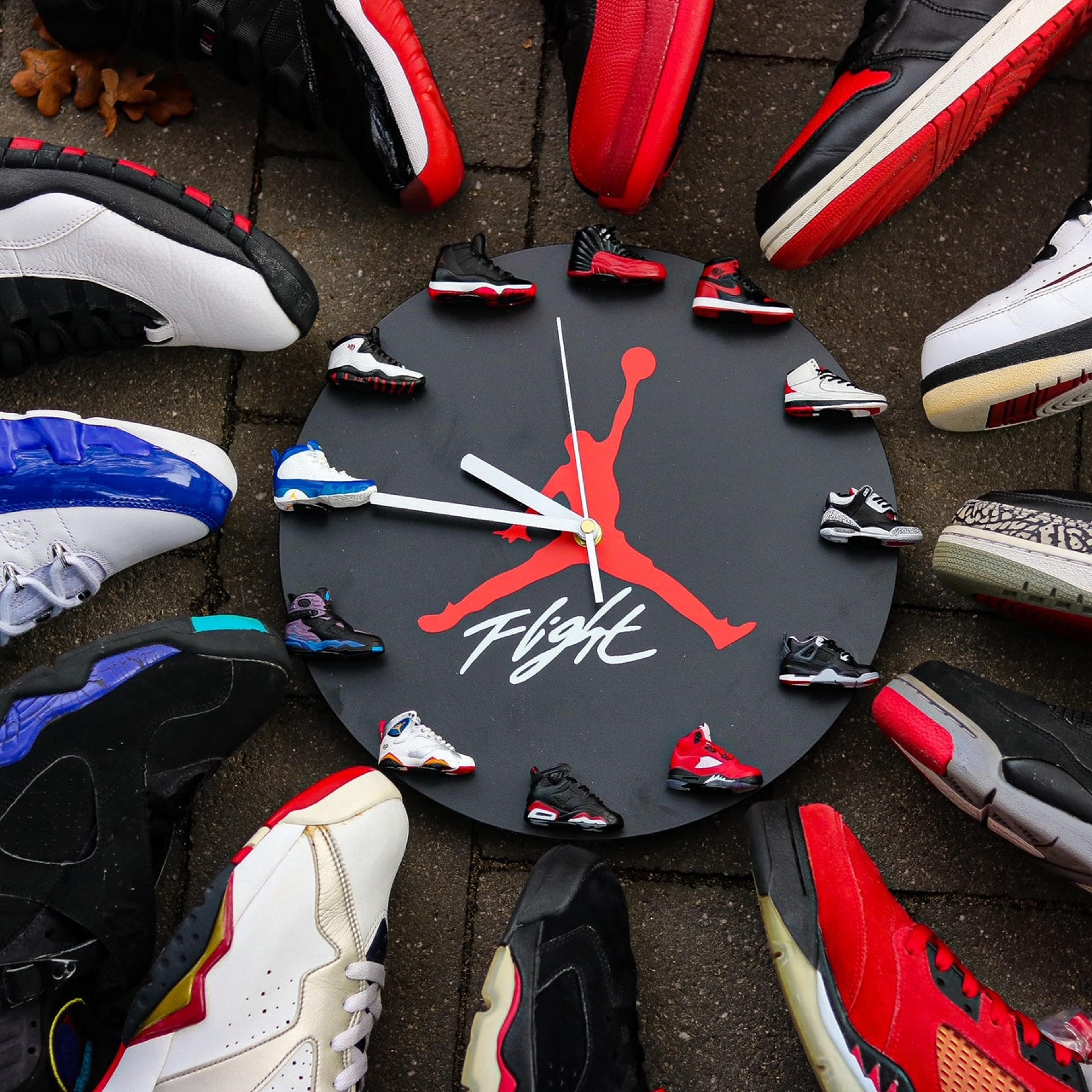 Alternate View 3 of Handcrafted 3D Sneakers Clock with 12 mini sneakers