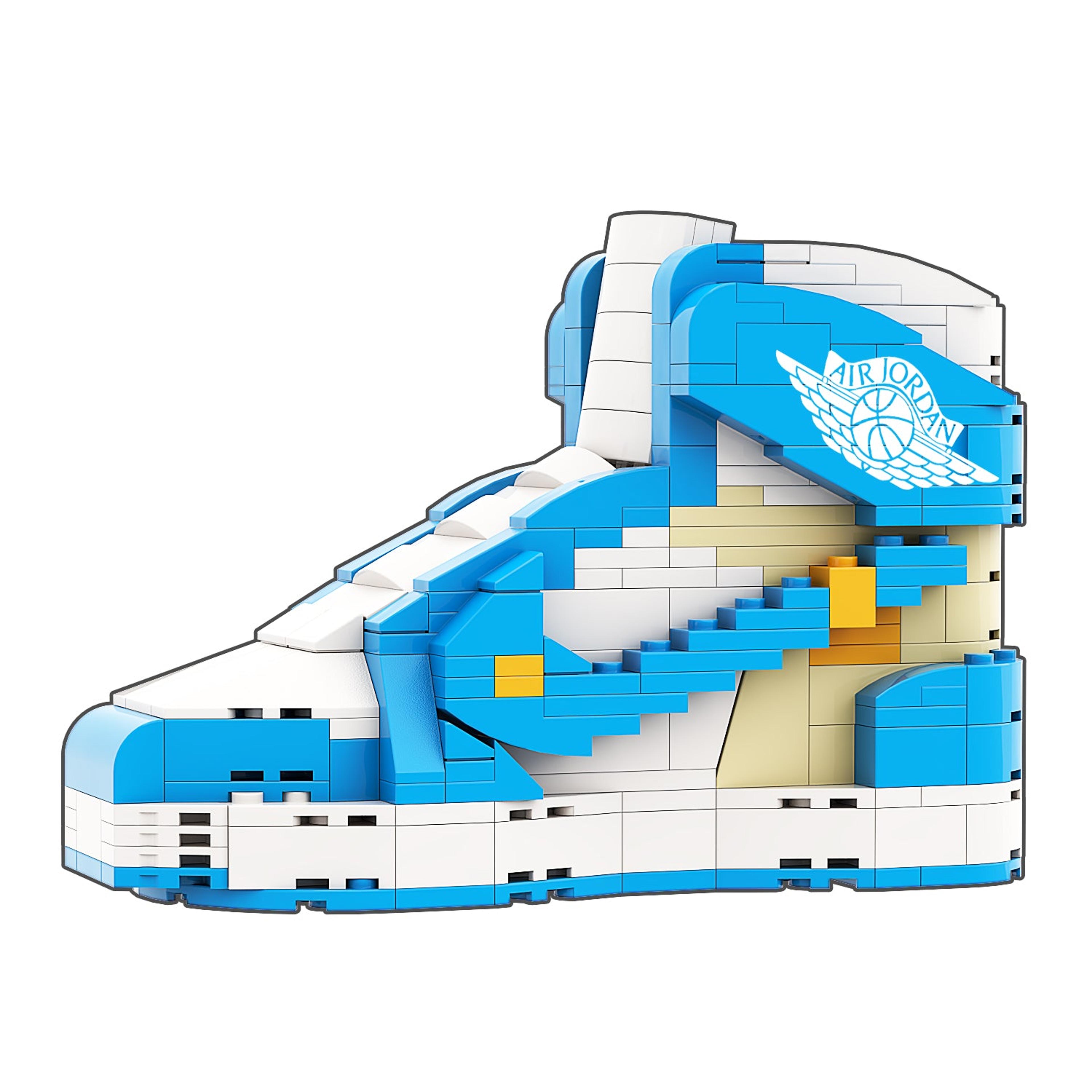 REGULAR "AJ1 Off-White UNC" Sneaker Bricks with Mini Figure