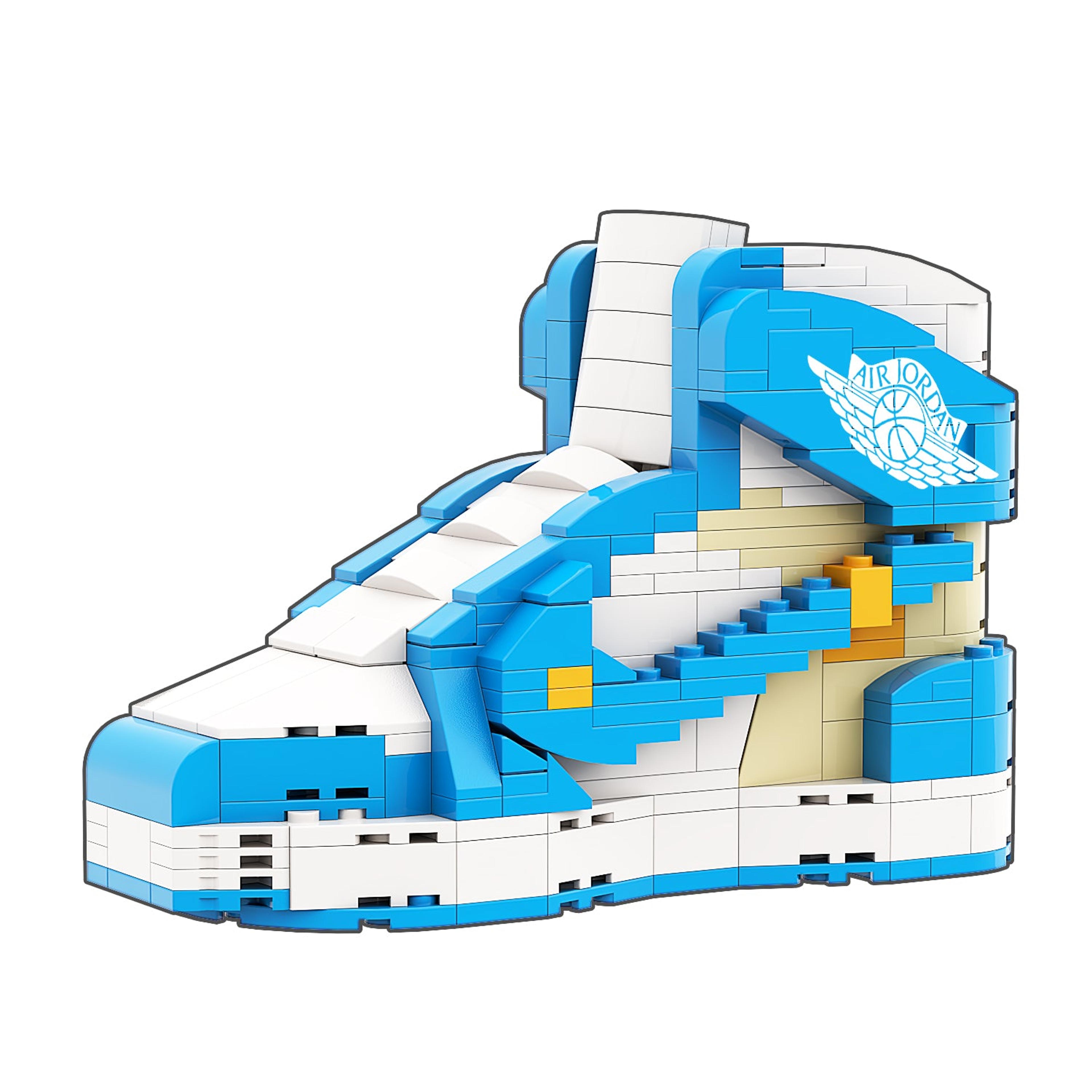 Alternate View 2 of REGULAR "AJ1 Off-White UNC" Sneaker Bricks with Mini Figure