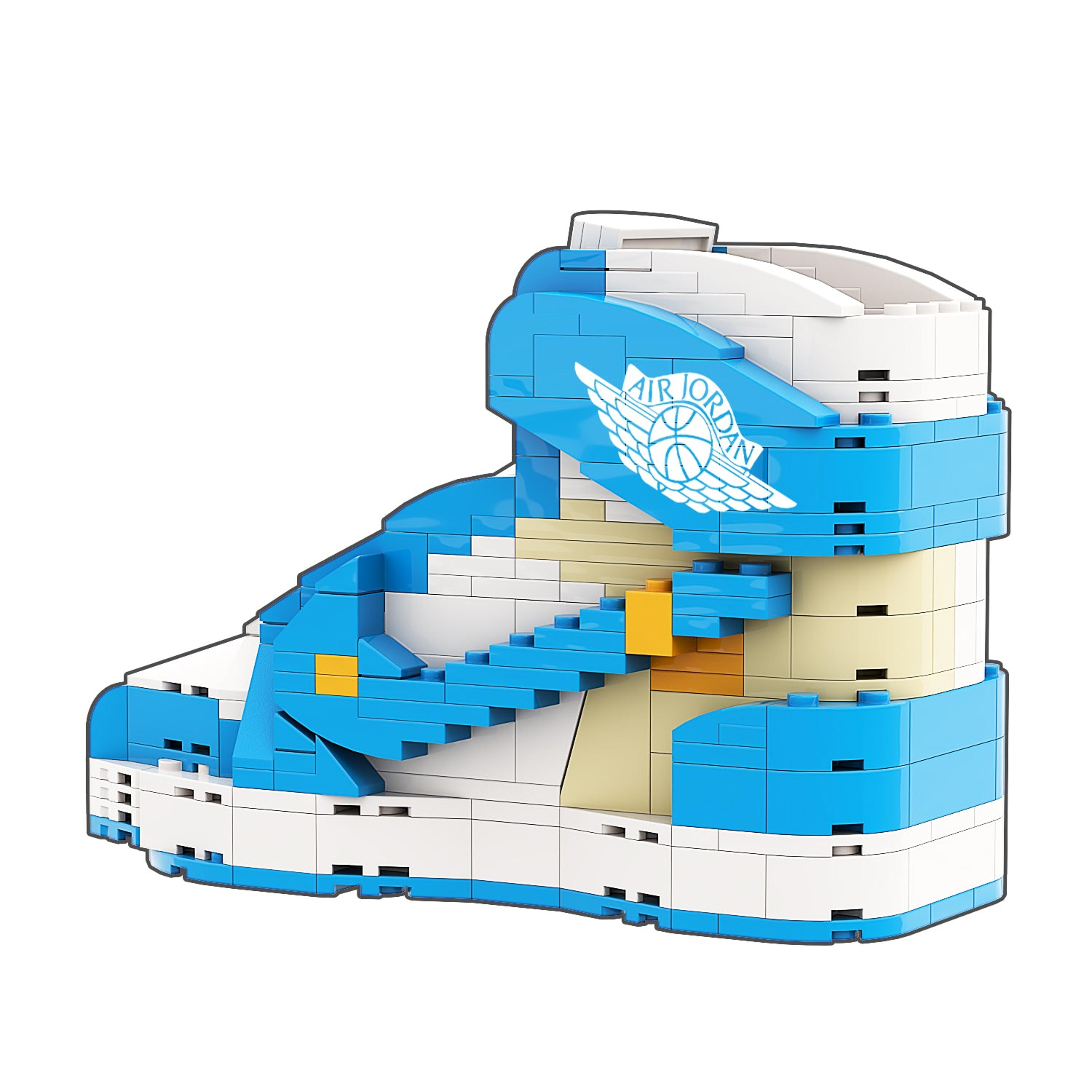 Alternate View 3 of REGULAR "AJ1 Off-White UNC" Sneaker Bricks with Mini Figure
