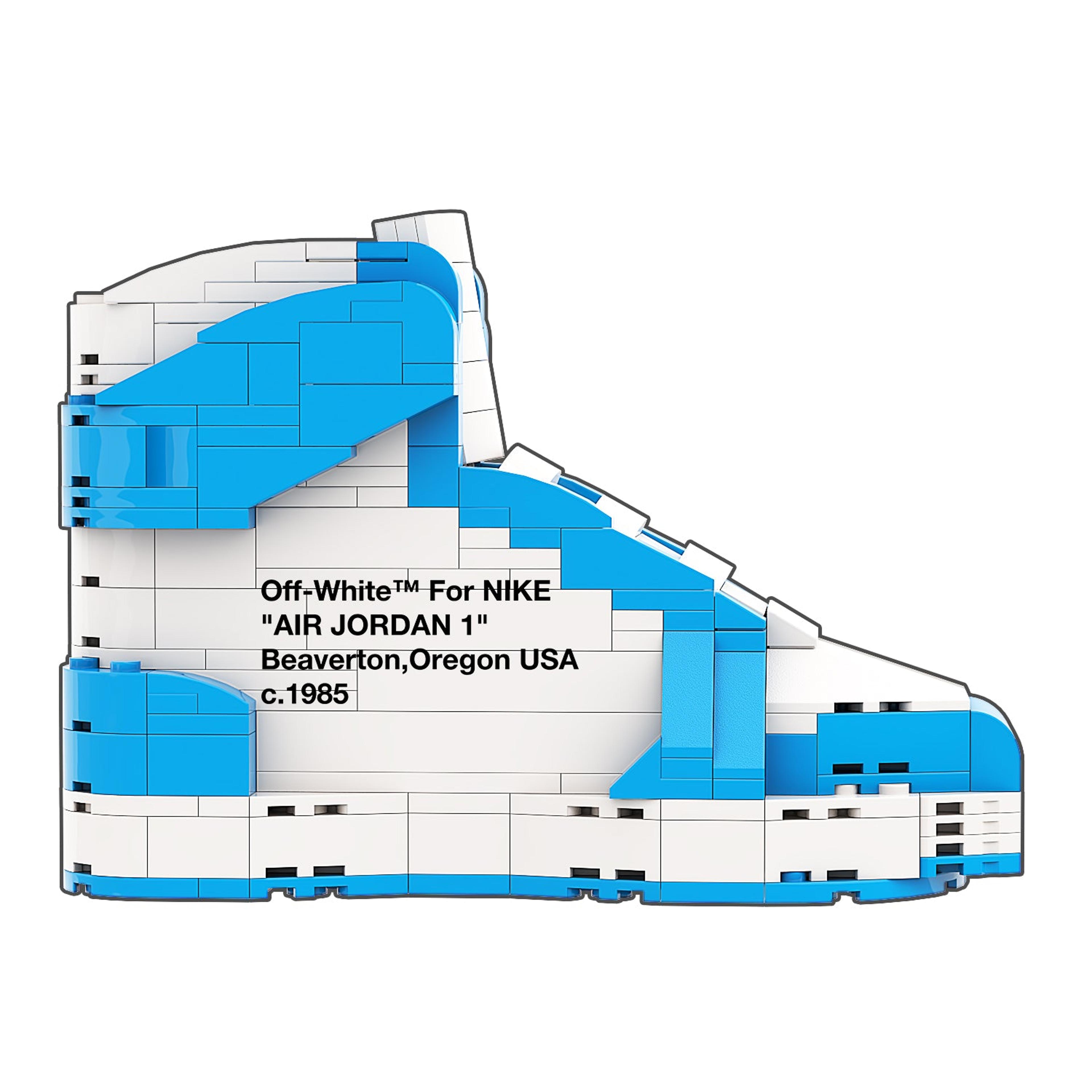 Alternate View 4 of REGULAR "AJ1 Off-White UNC" Sneaker Bricks with Mini Figure