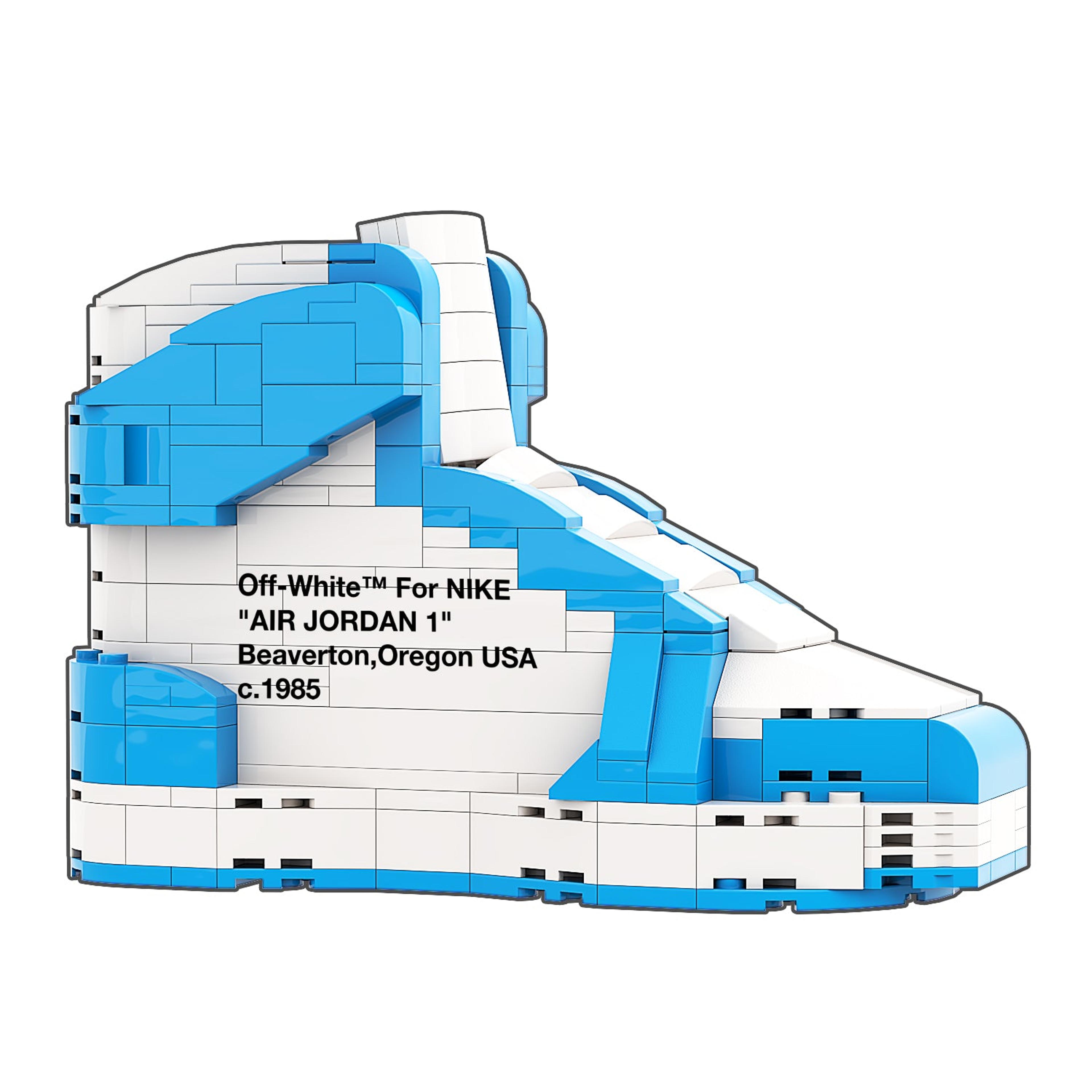 Alternate View 5 of REGULAR "AJ1 Off-White UNC" Sneaker Bricks with Mini Figure