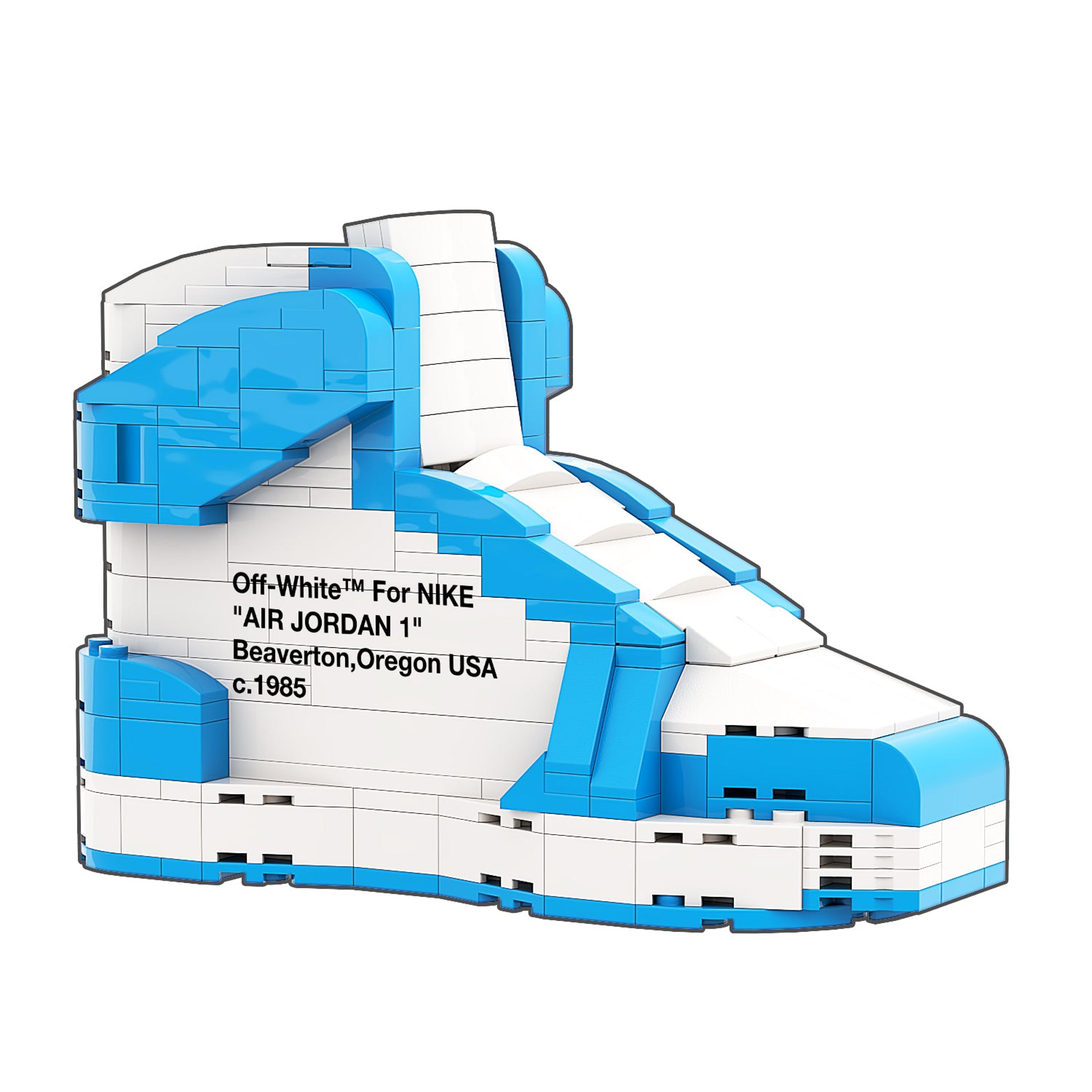 Alternate View 6 of REGULAR "AJ1 Off-White UNC" Sneaker Bricks with Mini Figure