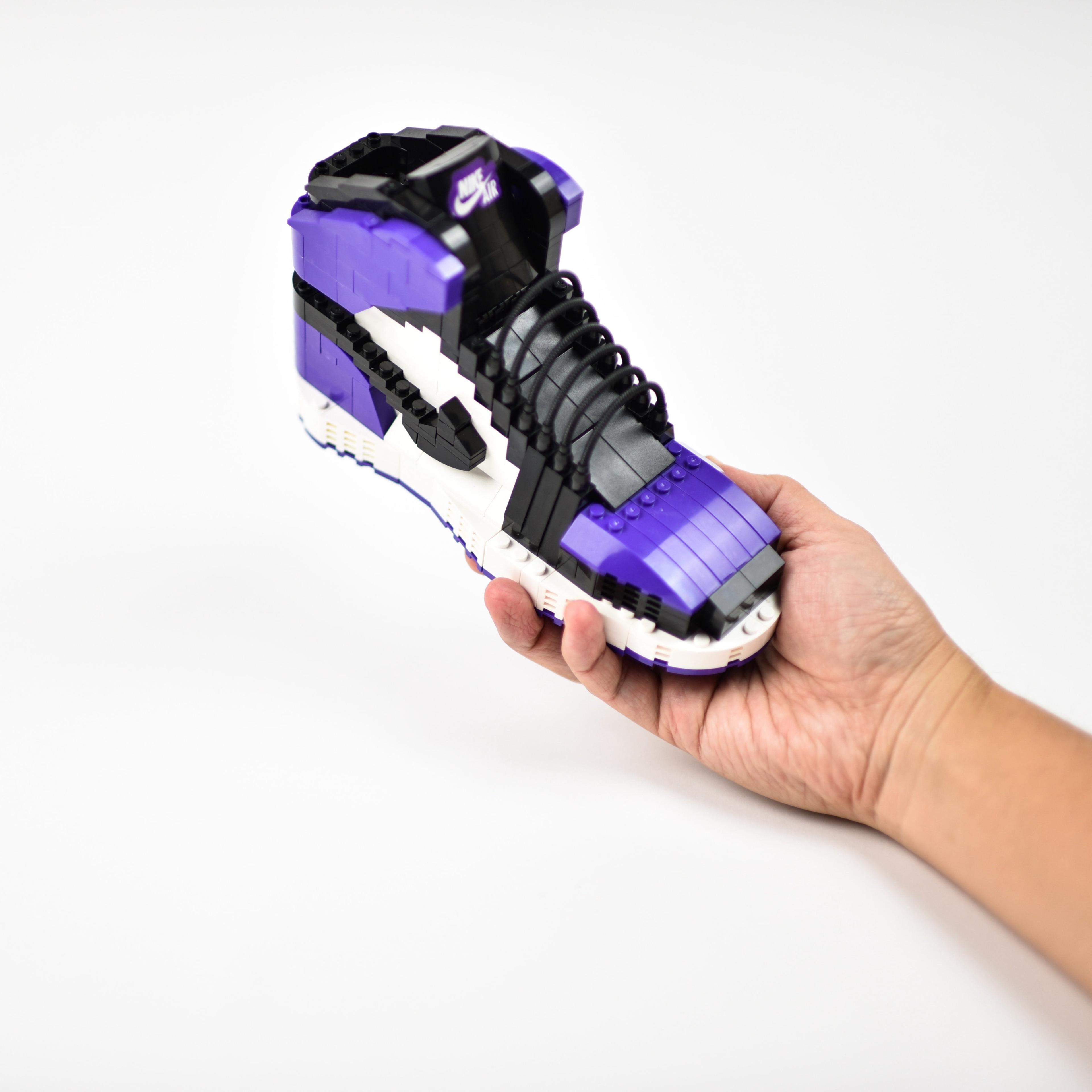 LARGE AJ1 "Court Purple" Sneaker Bricks Sneaker 3D Puzzle Buildi