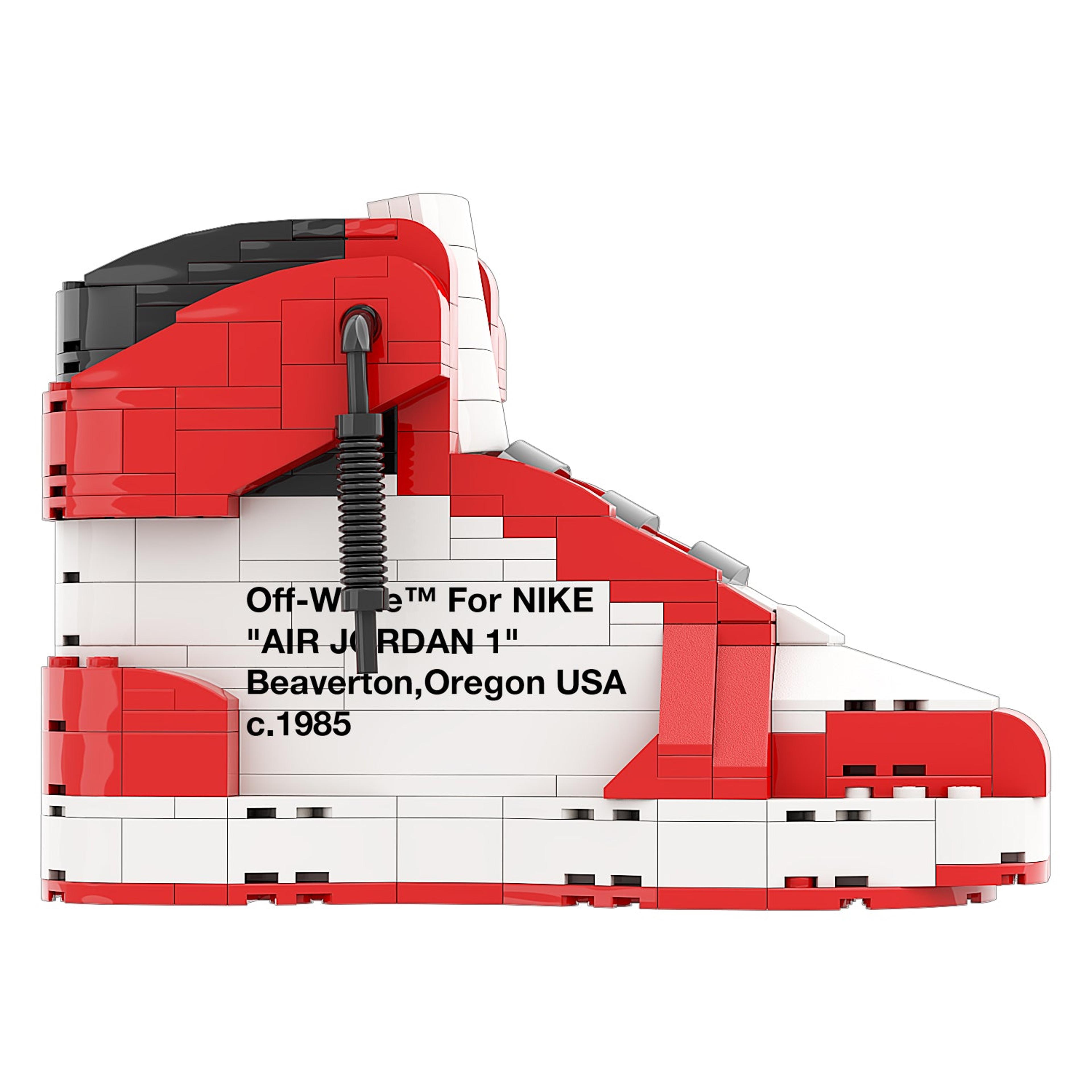 Alternate View 4 of REGULAR "AJ1 Off White Chicago" Sneaker Bricks with Mini Figure