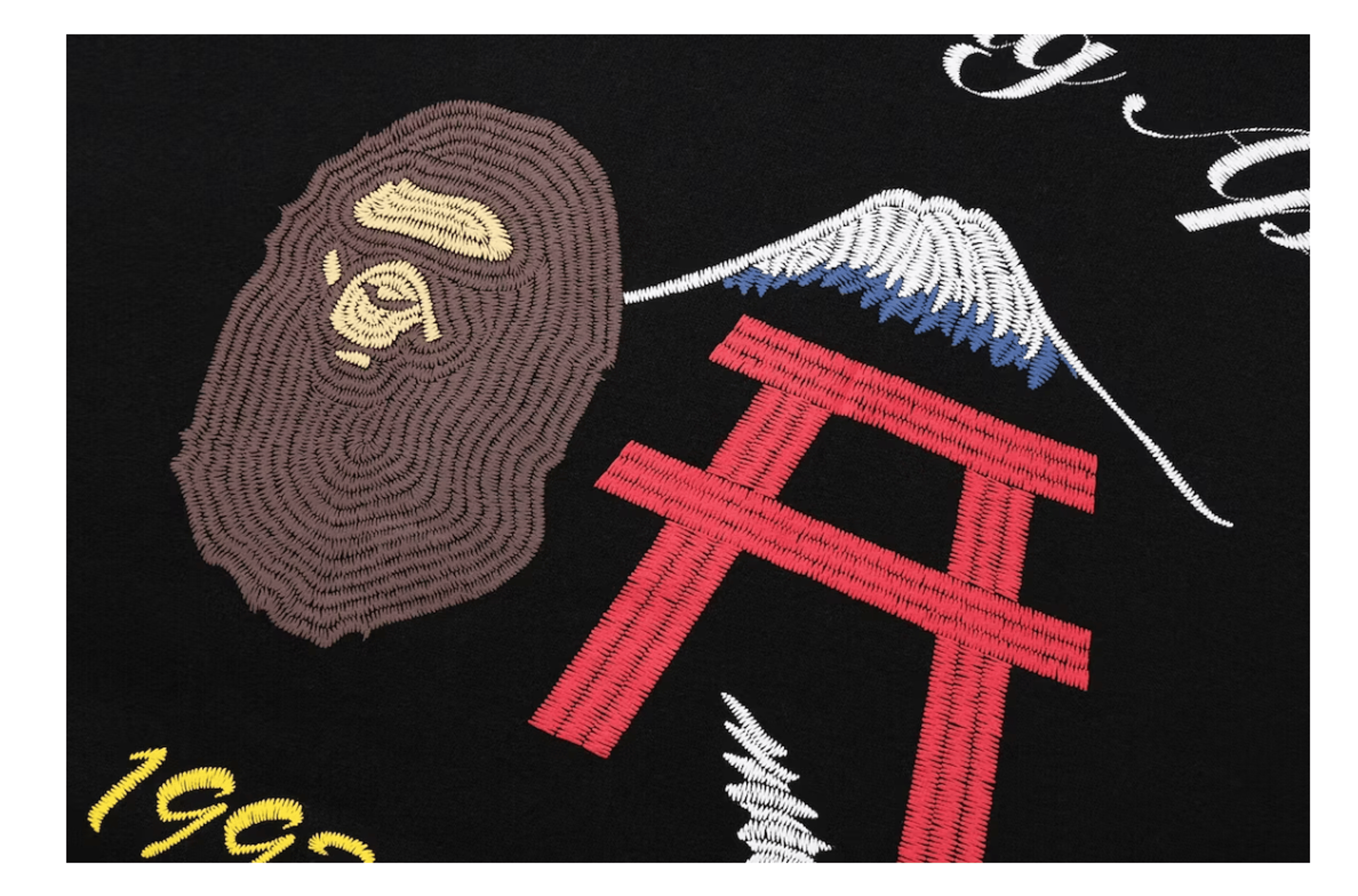 Alternate View 2 of BAPE Embroidery Relaxed Pullover Hoodie Black