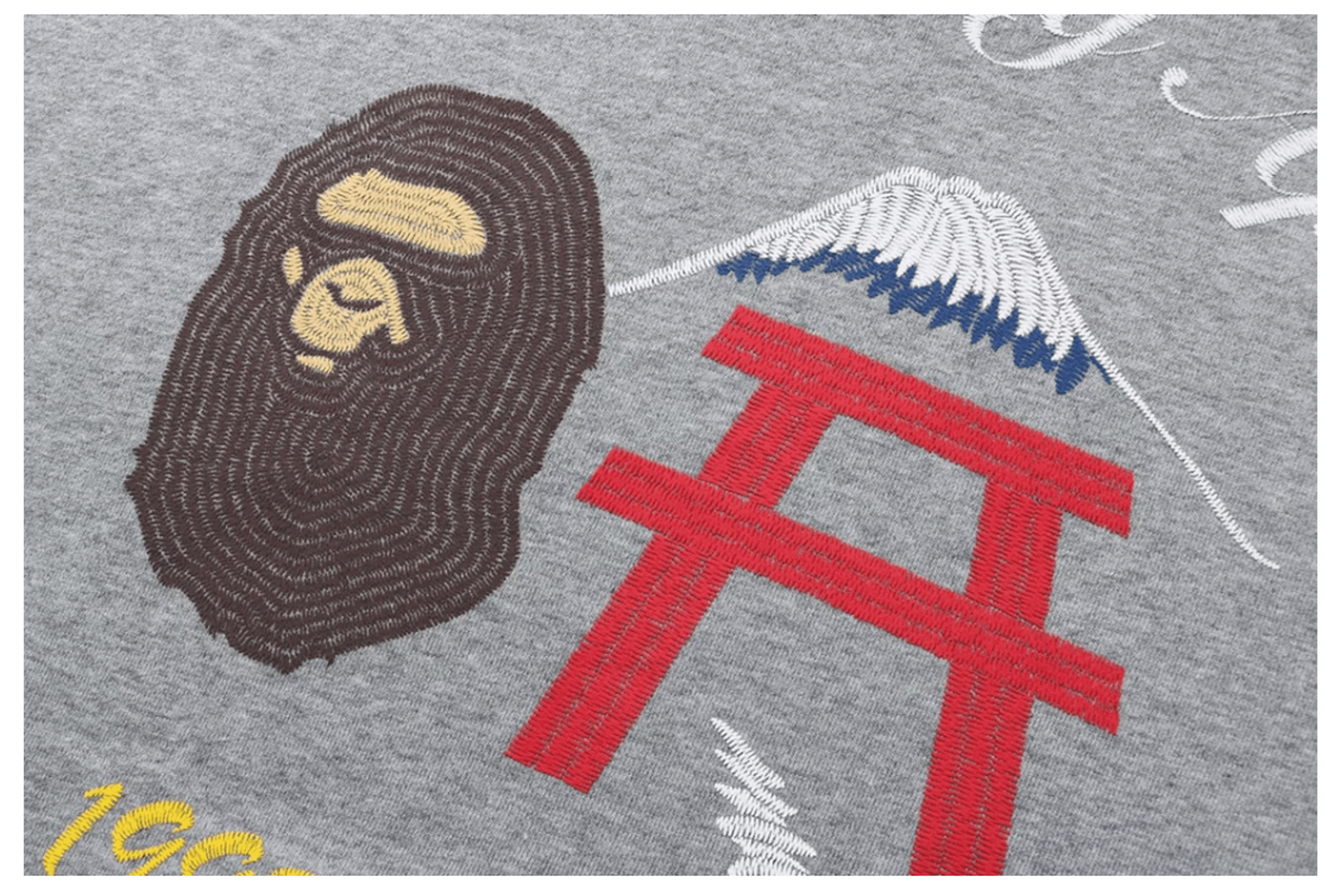 Alternate View 2 of Bape Embroidery Relaxed  Pullover Grey