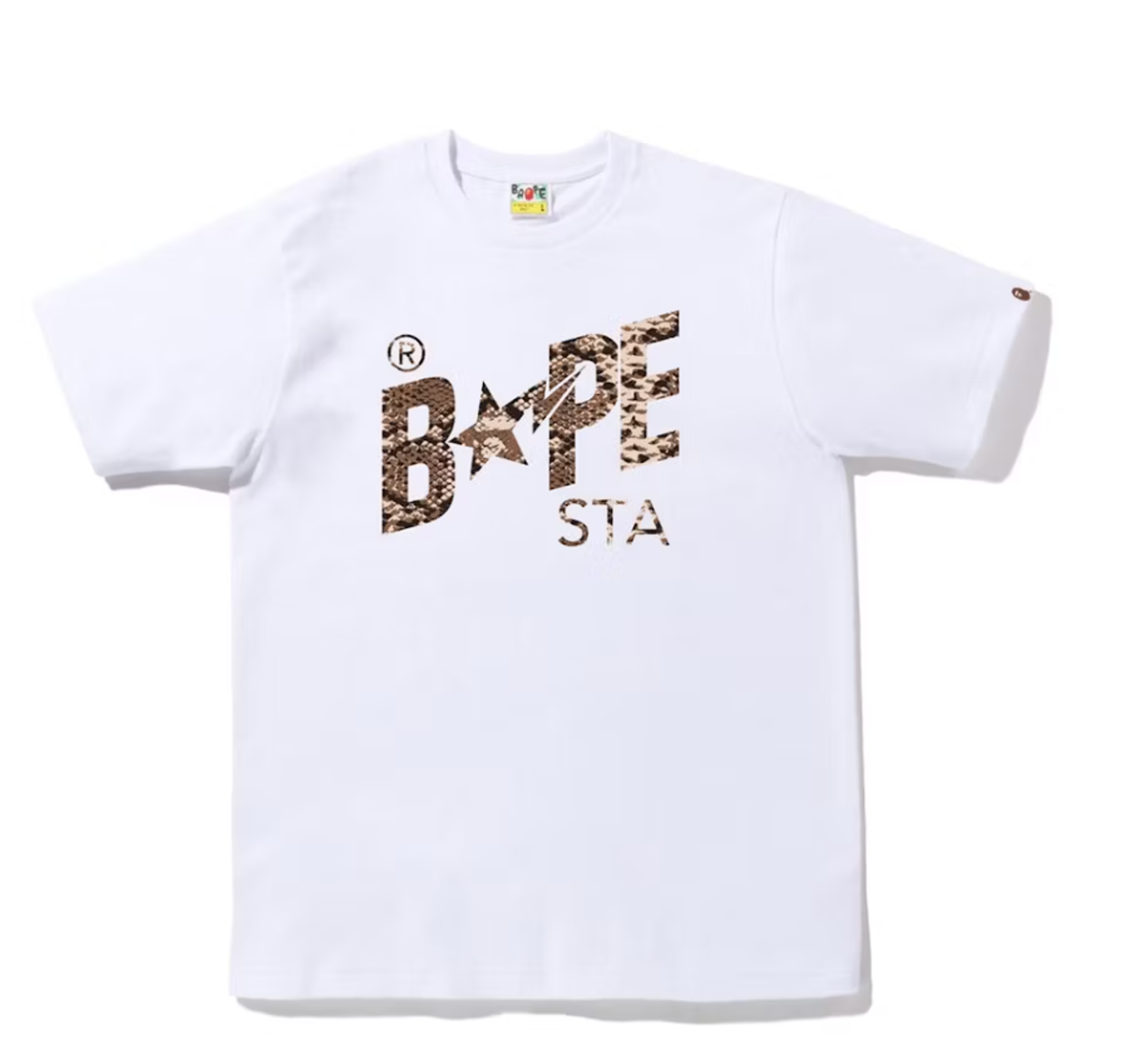 BAPE Snake Bape Sta Logo Tee White Beige