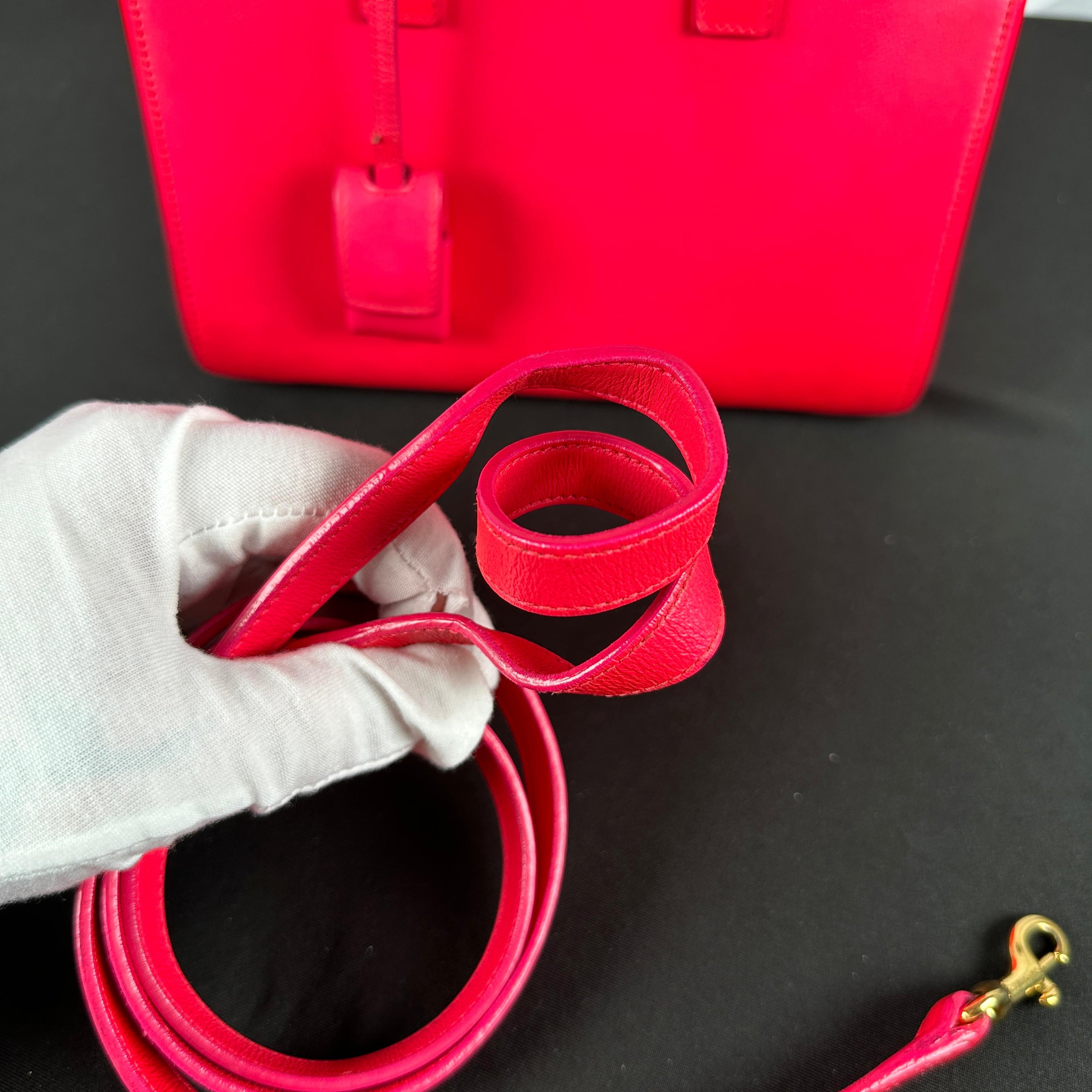 Saint Laurent Neon Pink Sac de Jour Nano