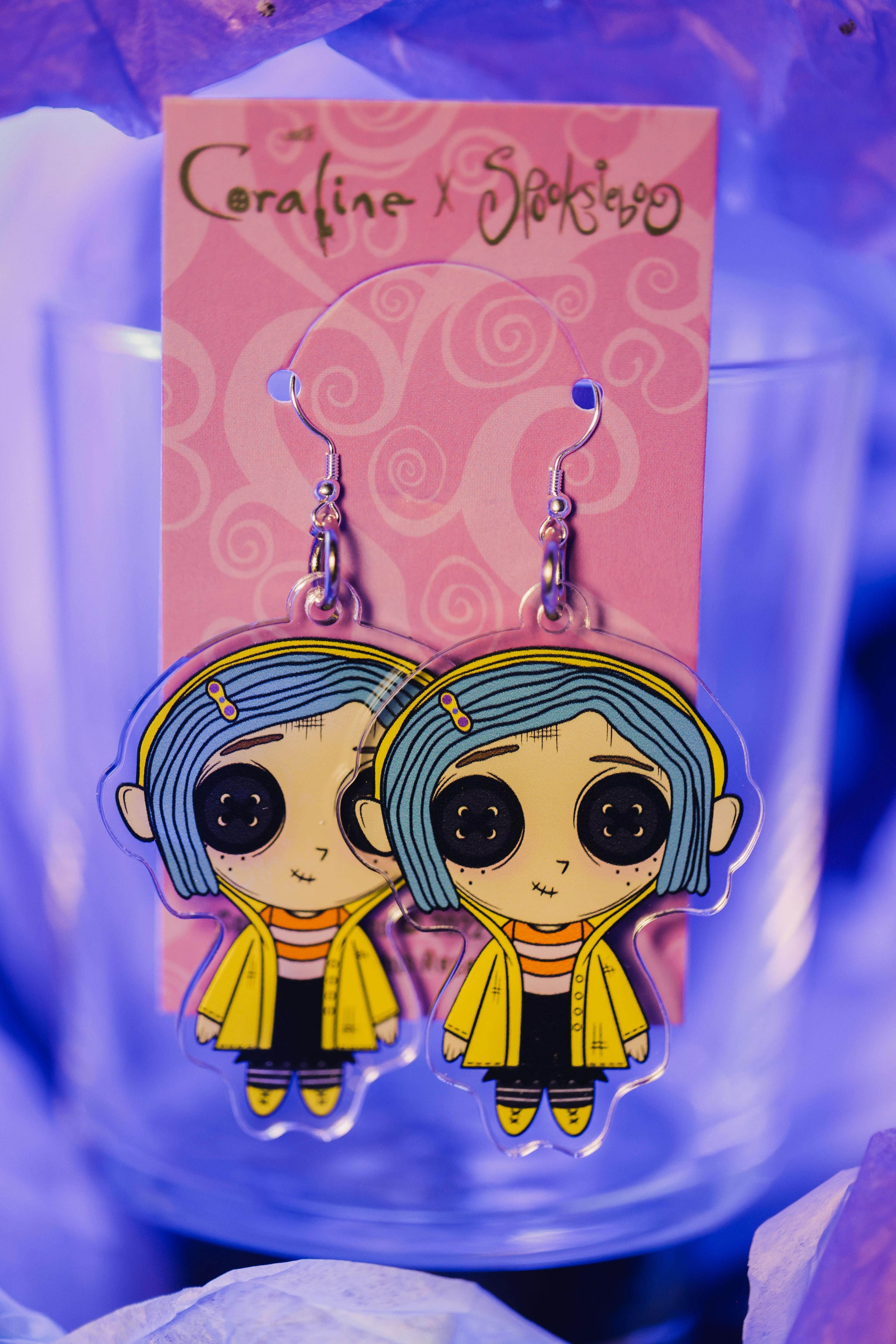 Coraline Doll - Acrylic Earrings