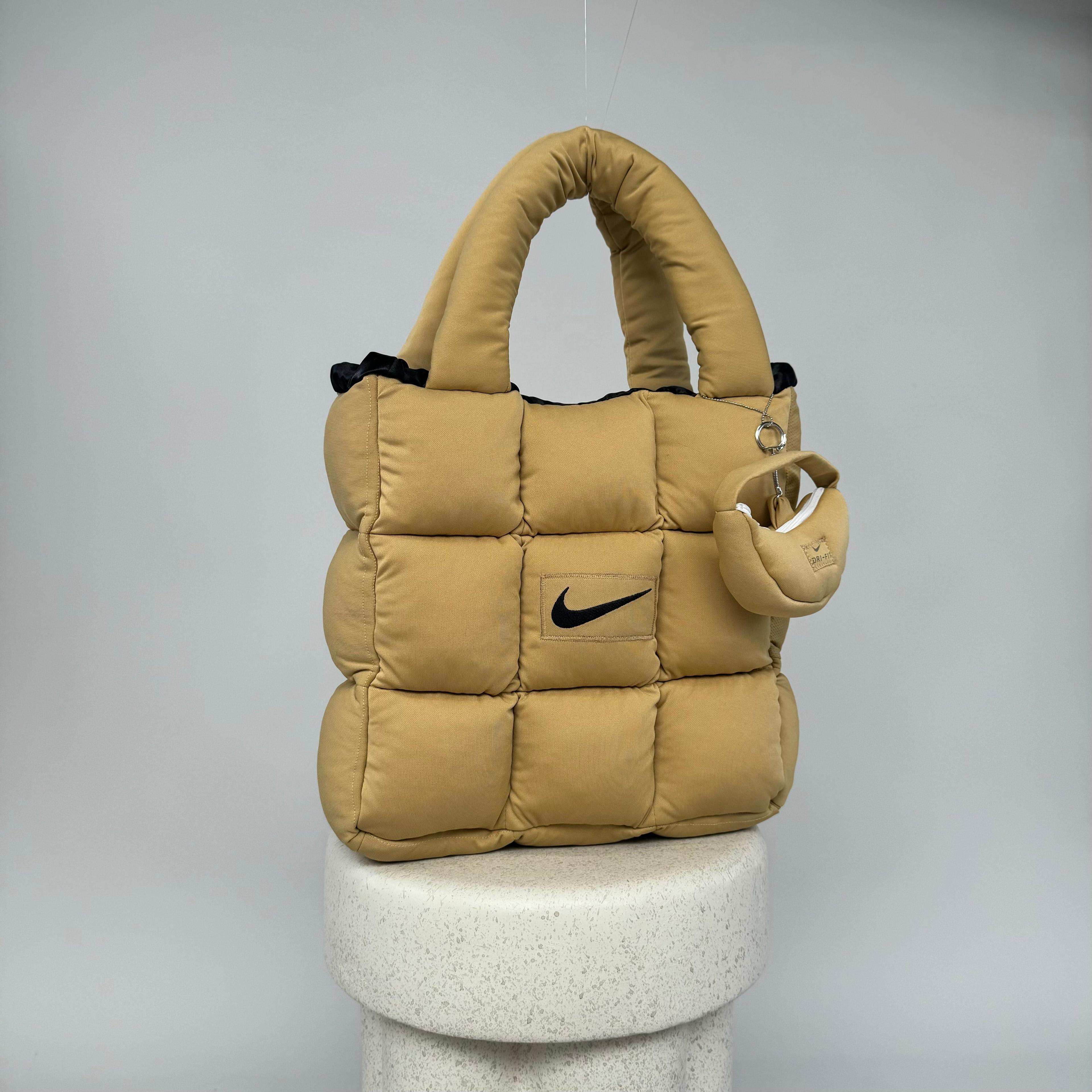 Boss Up Gold Puffer Bag with Mini Bag