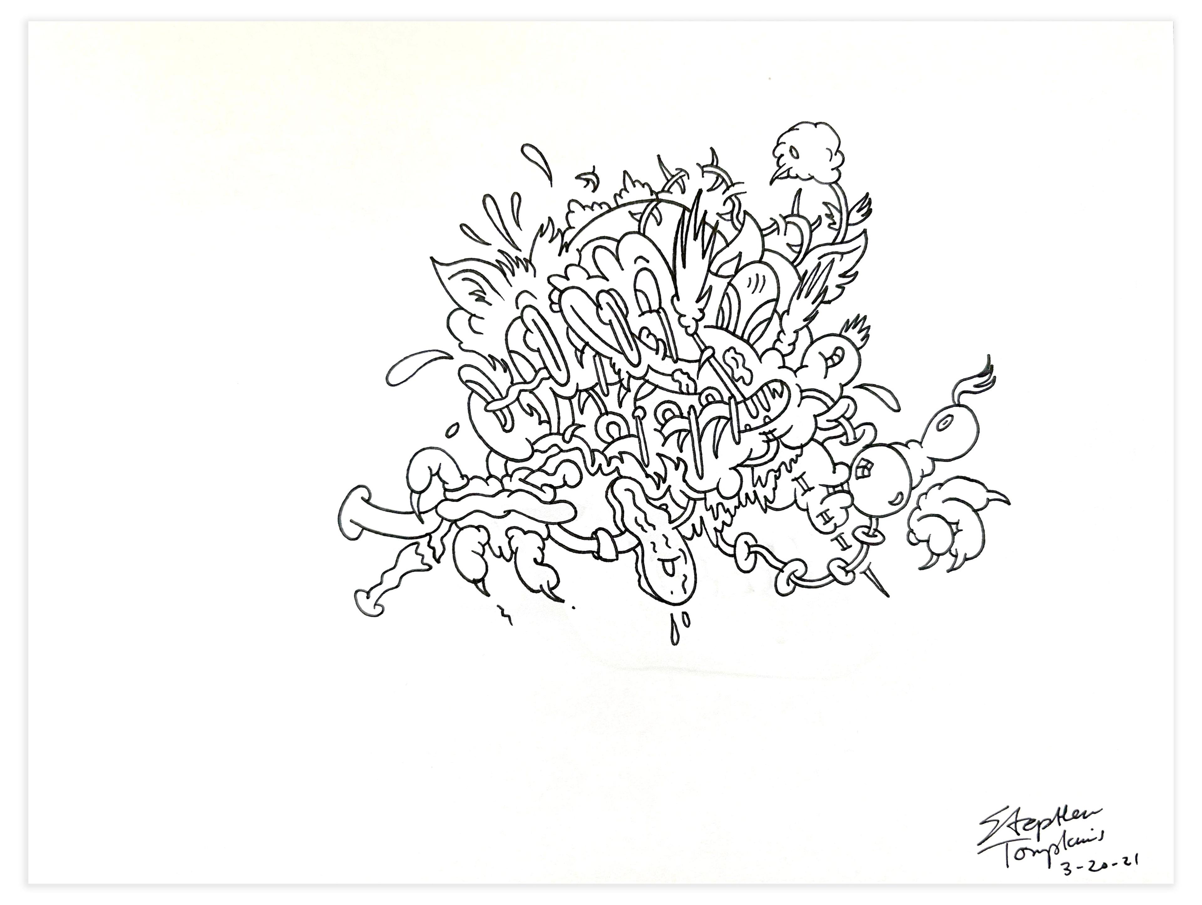 Stephen Tompkins Original Ink Drawing Study