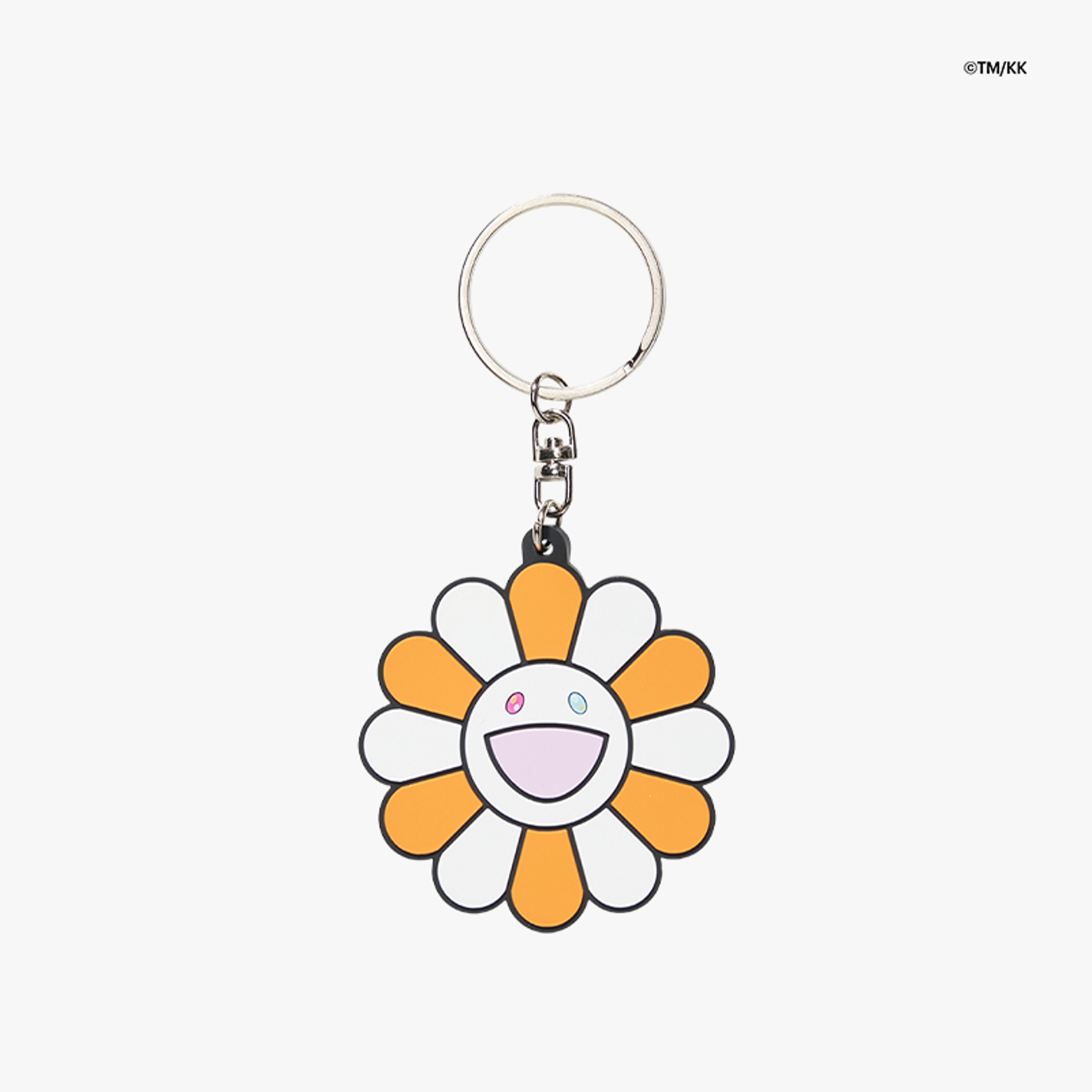 ©TM/KK Flower Rubber Keyring Orange & White - OS