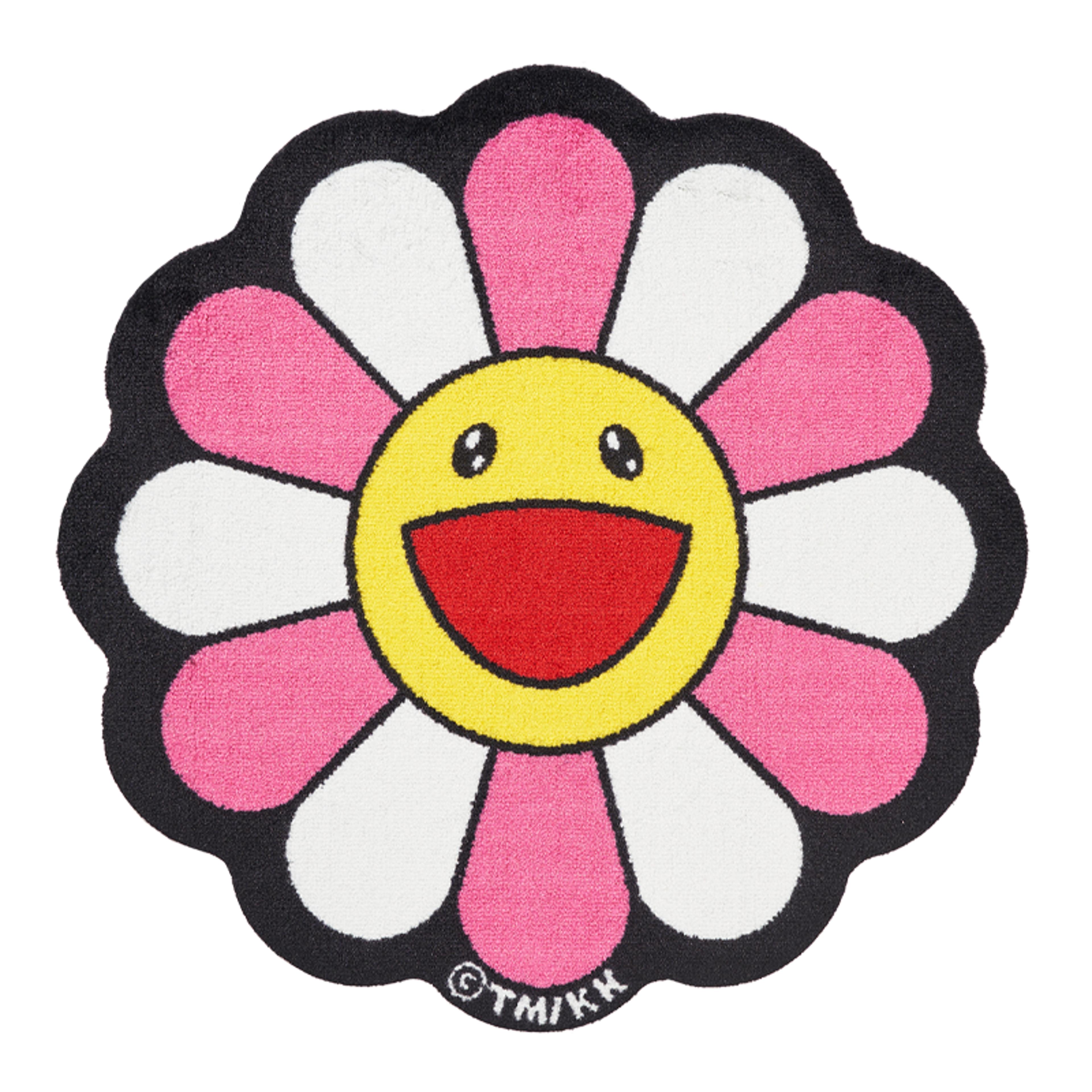Flower Floor Mat / Pink × White