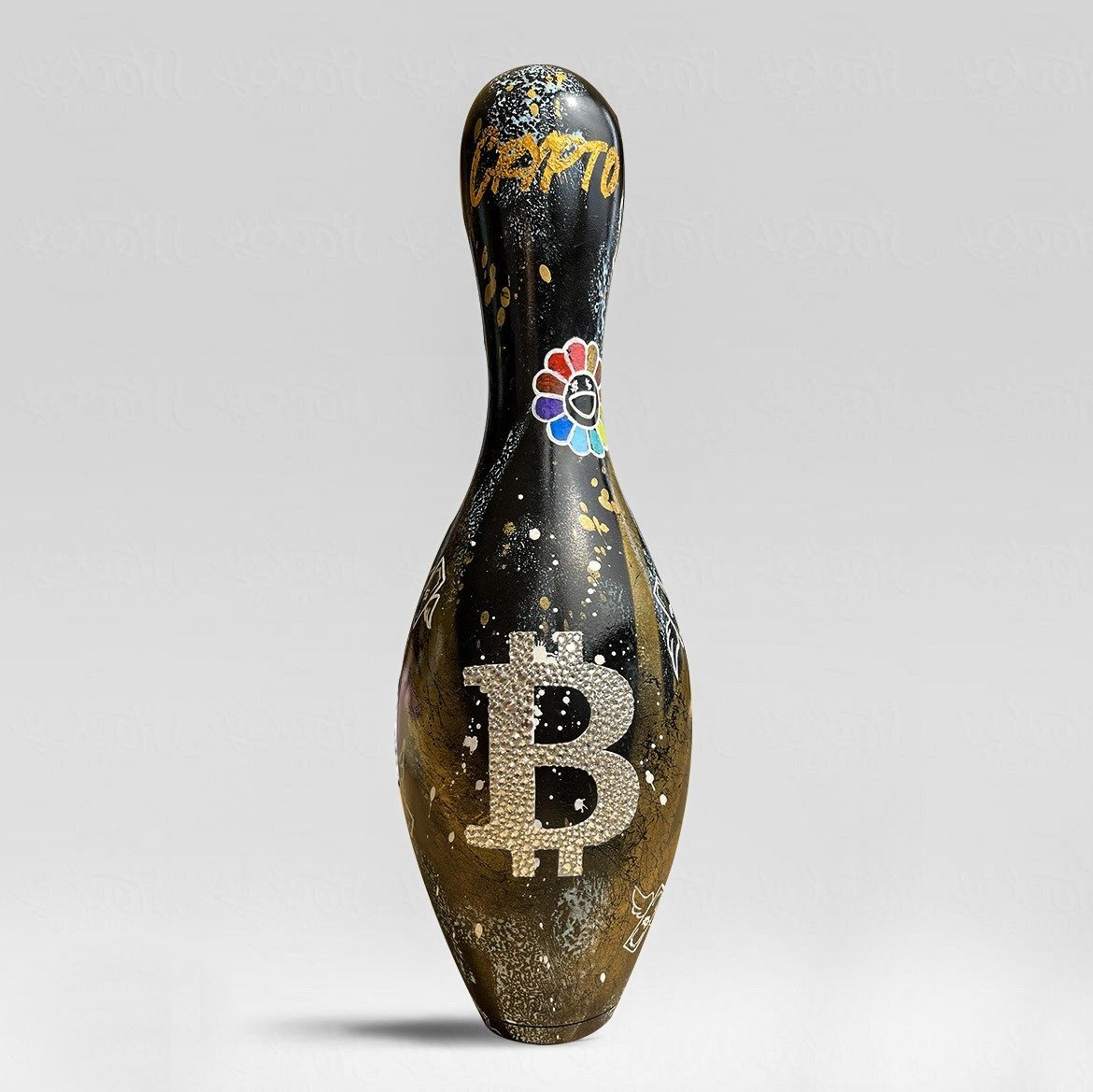 Alternate View 1 of Bitcoin Crypto Art Pin By Alan Stefanov
