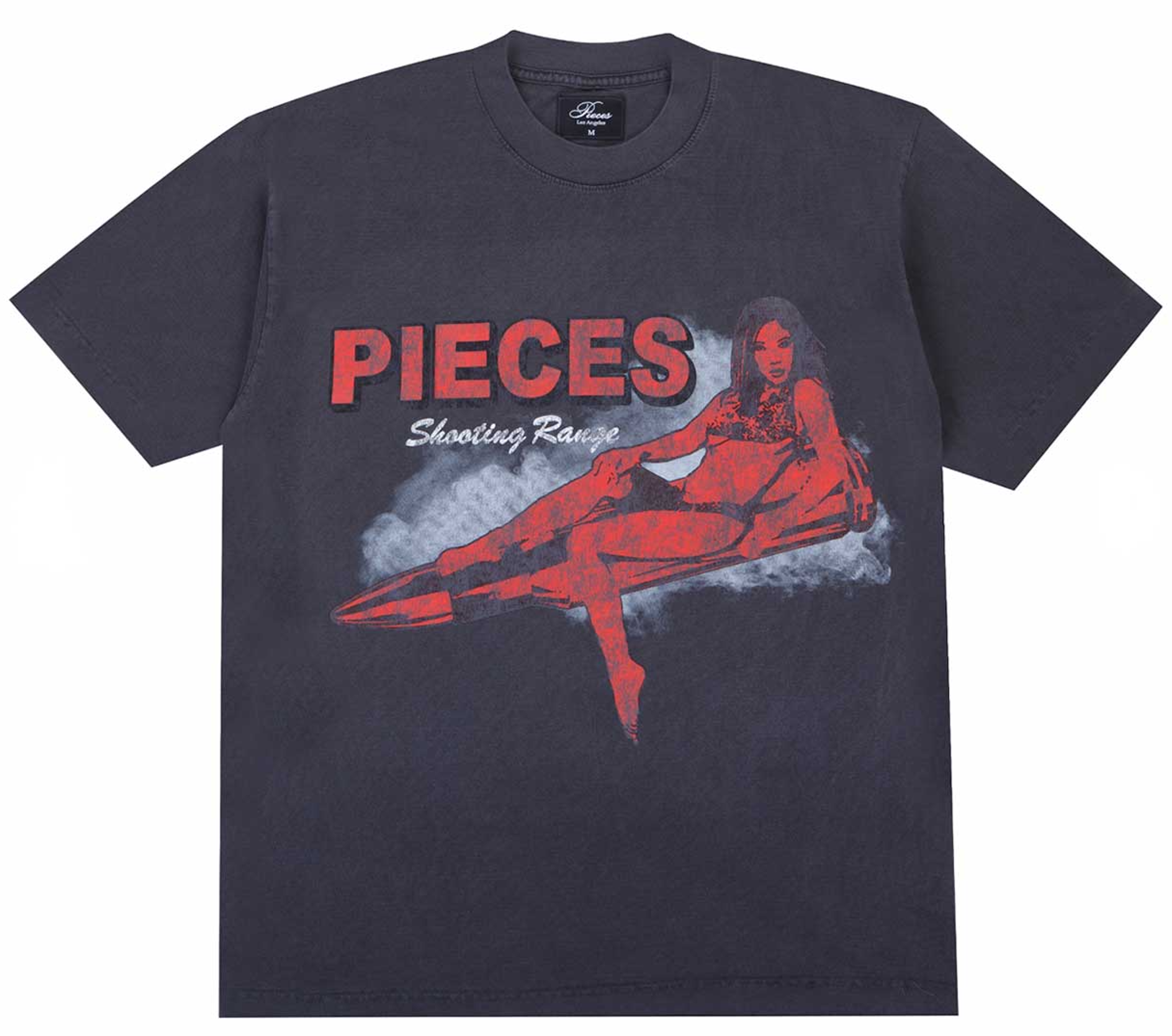 Pieces Shooting Range T-Shirt Washed Black