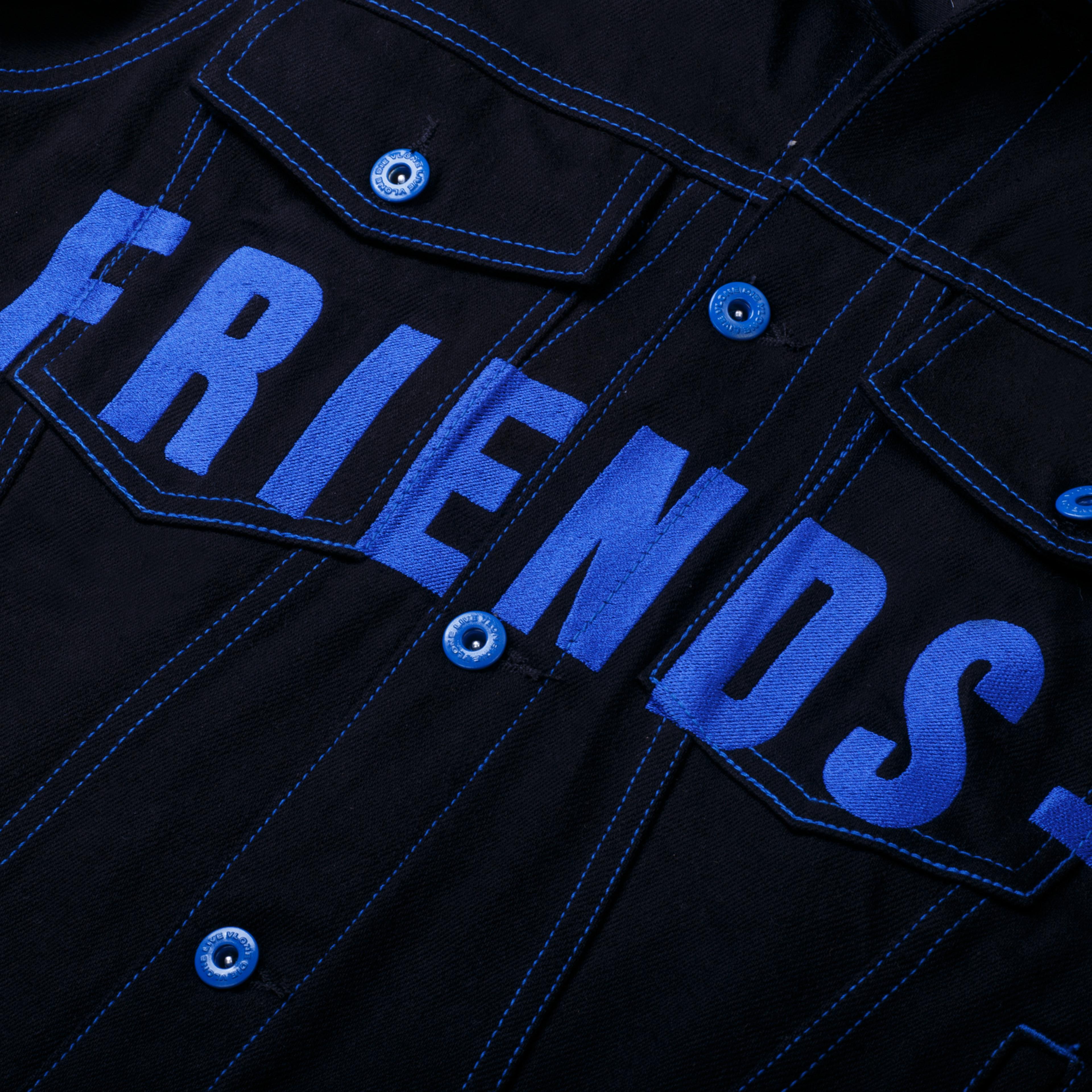 Alternate View 3 of Vlone Friends Denim Jacket Black Blue