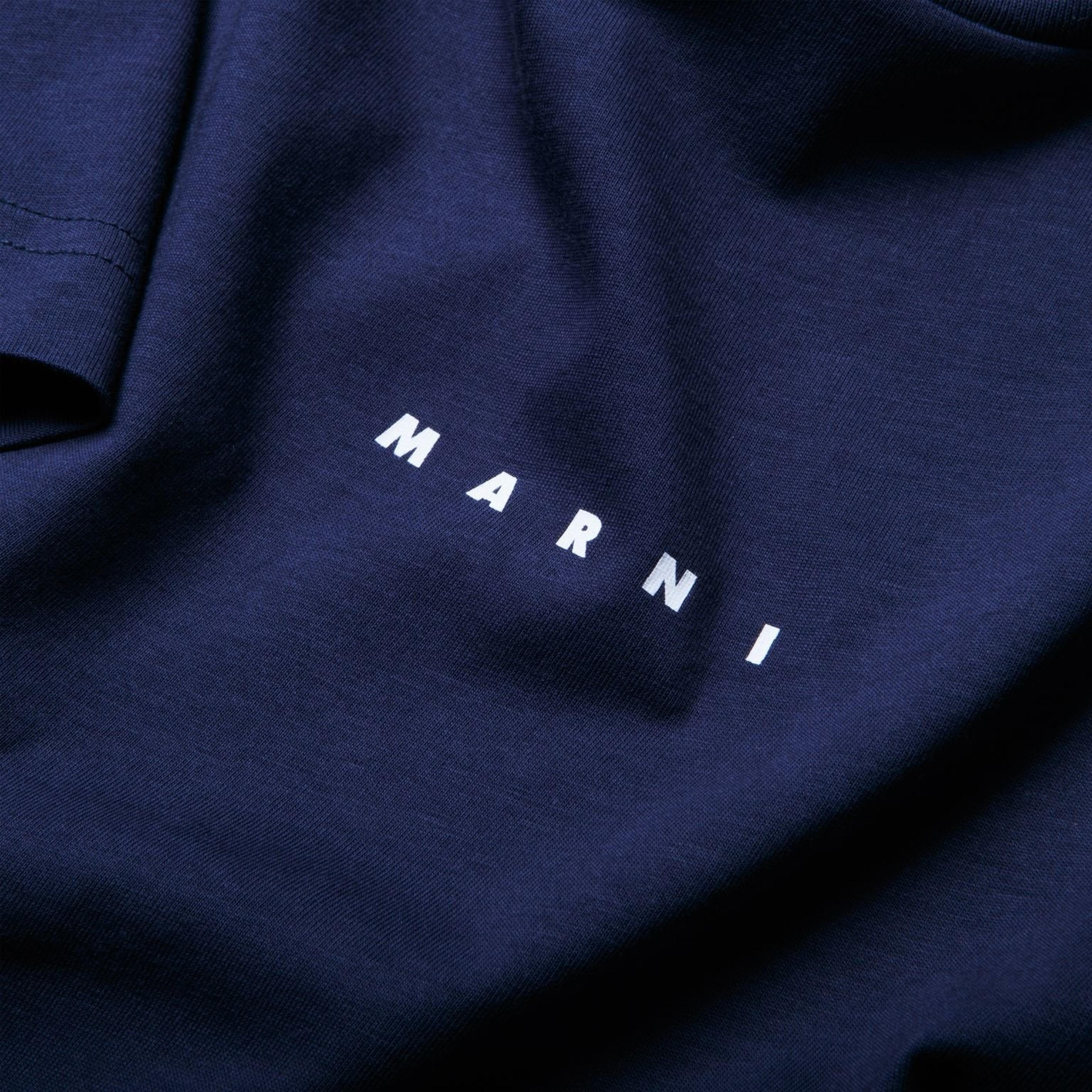 Alternate View 2 of Marni Logo Print Cotton Jersey Tee Blublack