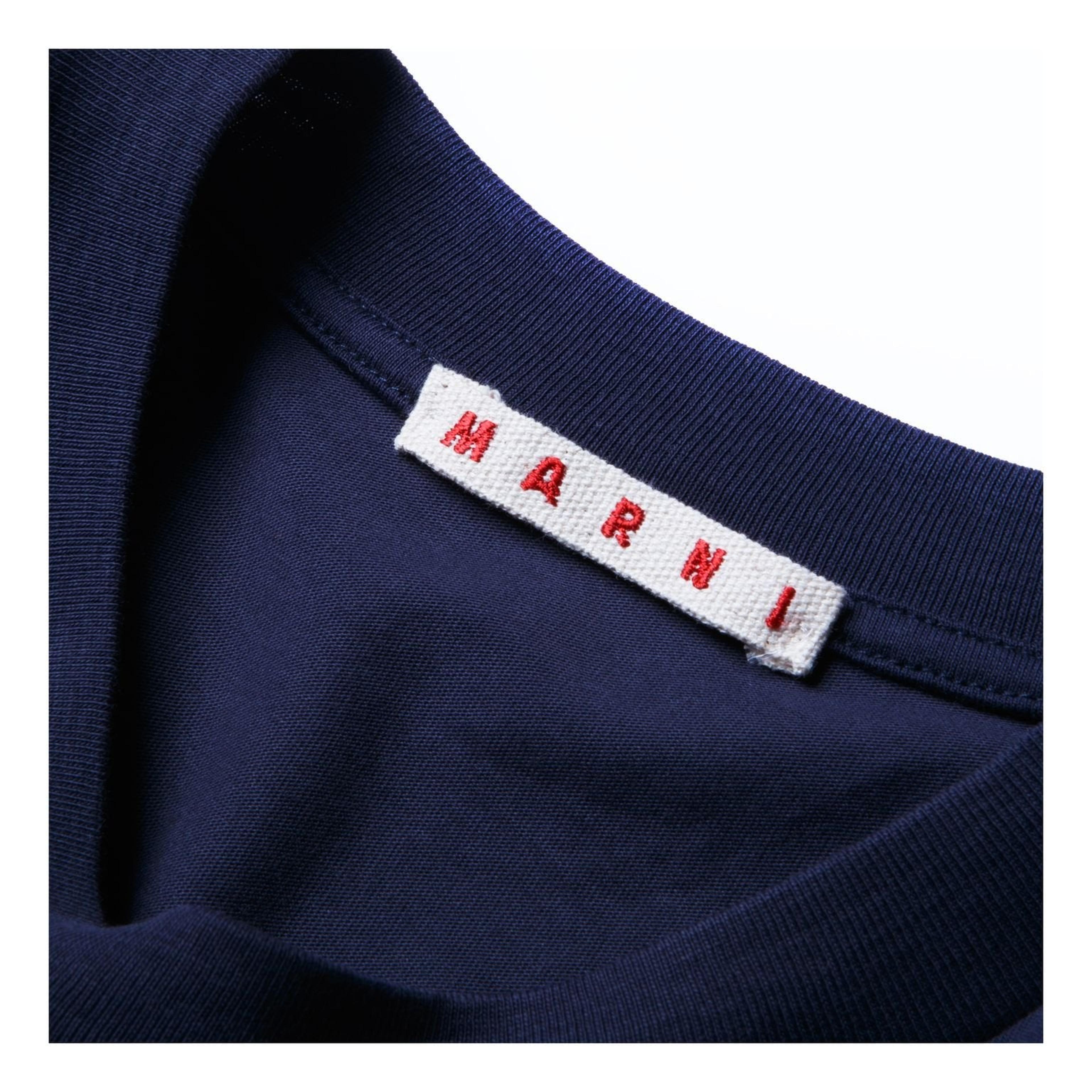 Alternate View 3 of Marni Logo Print Cotton Jersey Tee Blublack